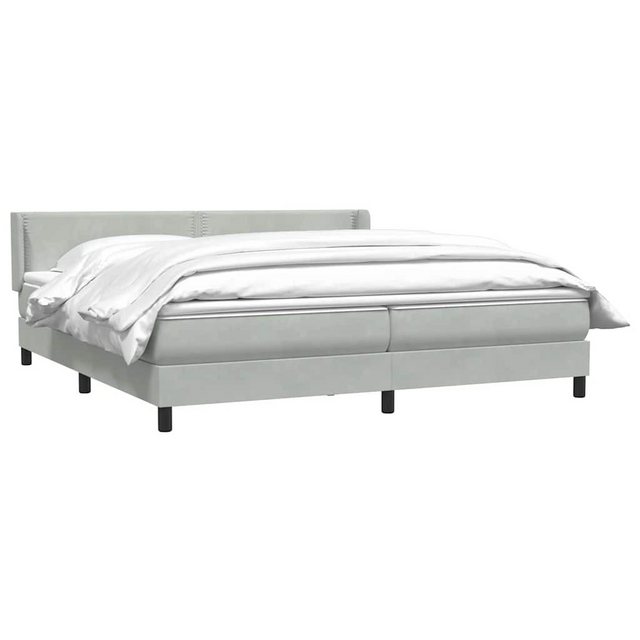 vidaXL Bett Boxspringbett mit Matratze Hellgrau 180x210 cm Samt günstig online kaufen