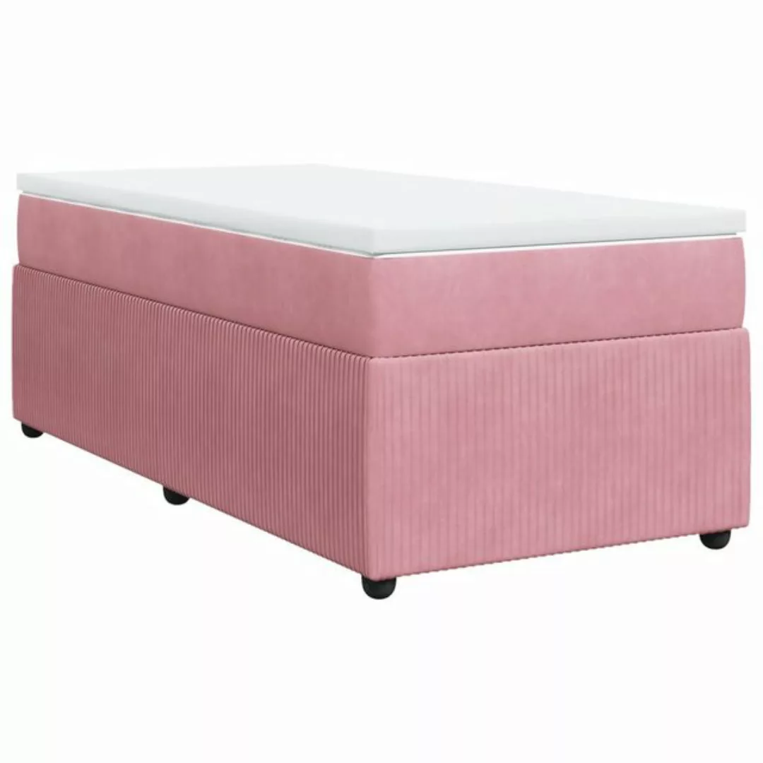 vidaXL Bett Boxspringbett mit Matratze Rosa 80x200 cm Samt günstig online kaufen