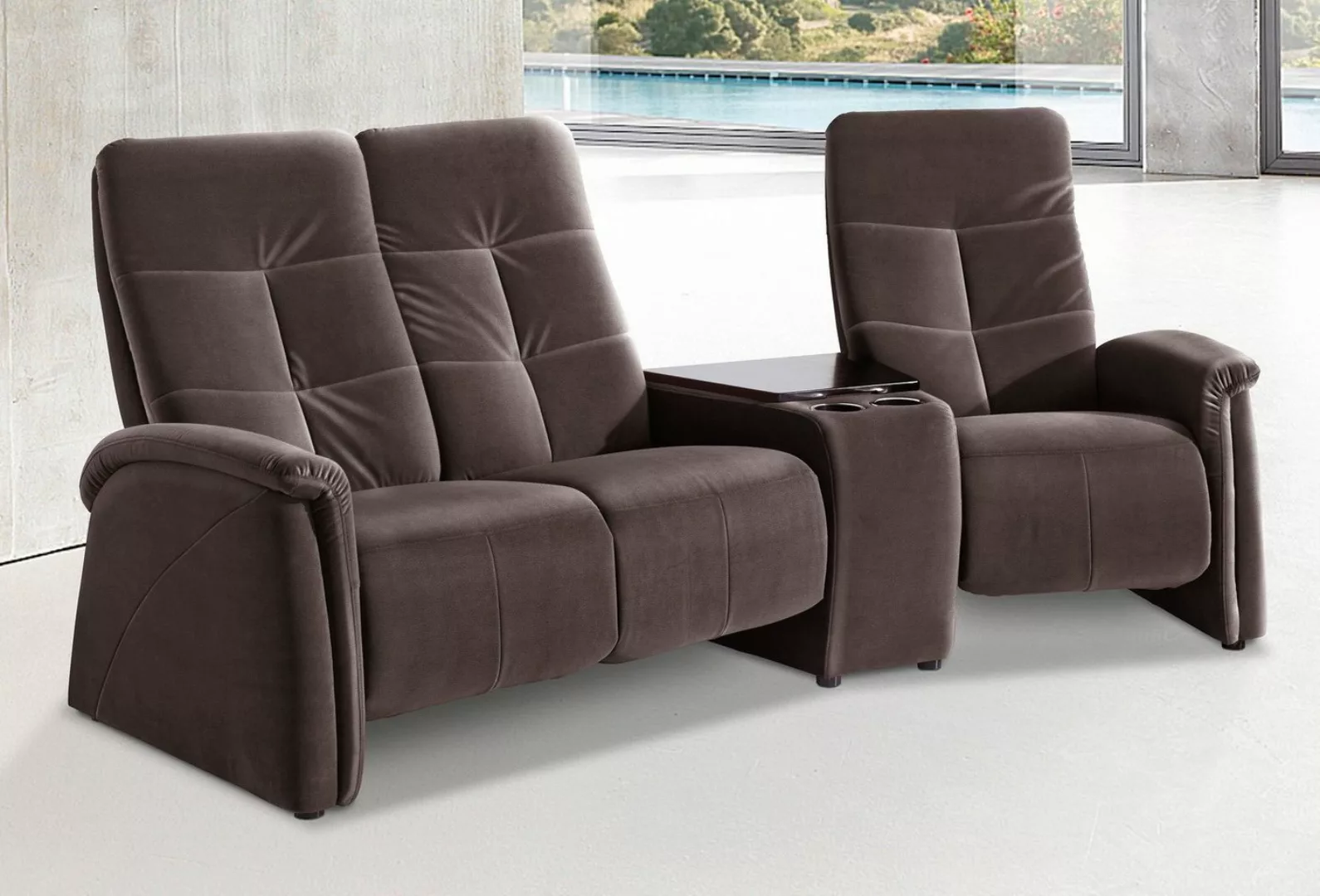 exxpo - sofa fashion 3-Sitzer Tivoli, Kinosofa mit Tischablage und Stauraum günstig online kaufen