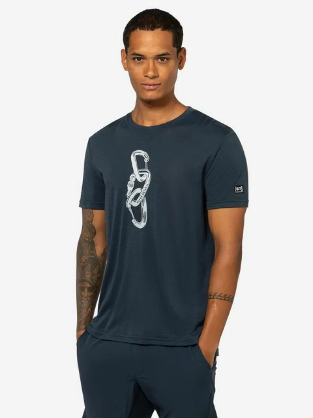 SUPER.NATURAL T-Shirt für Herren, Merino CARABINERI Kletter Motiv, atmungsa günstig online kaufen