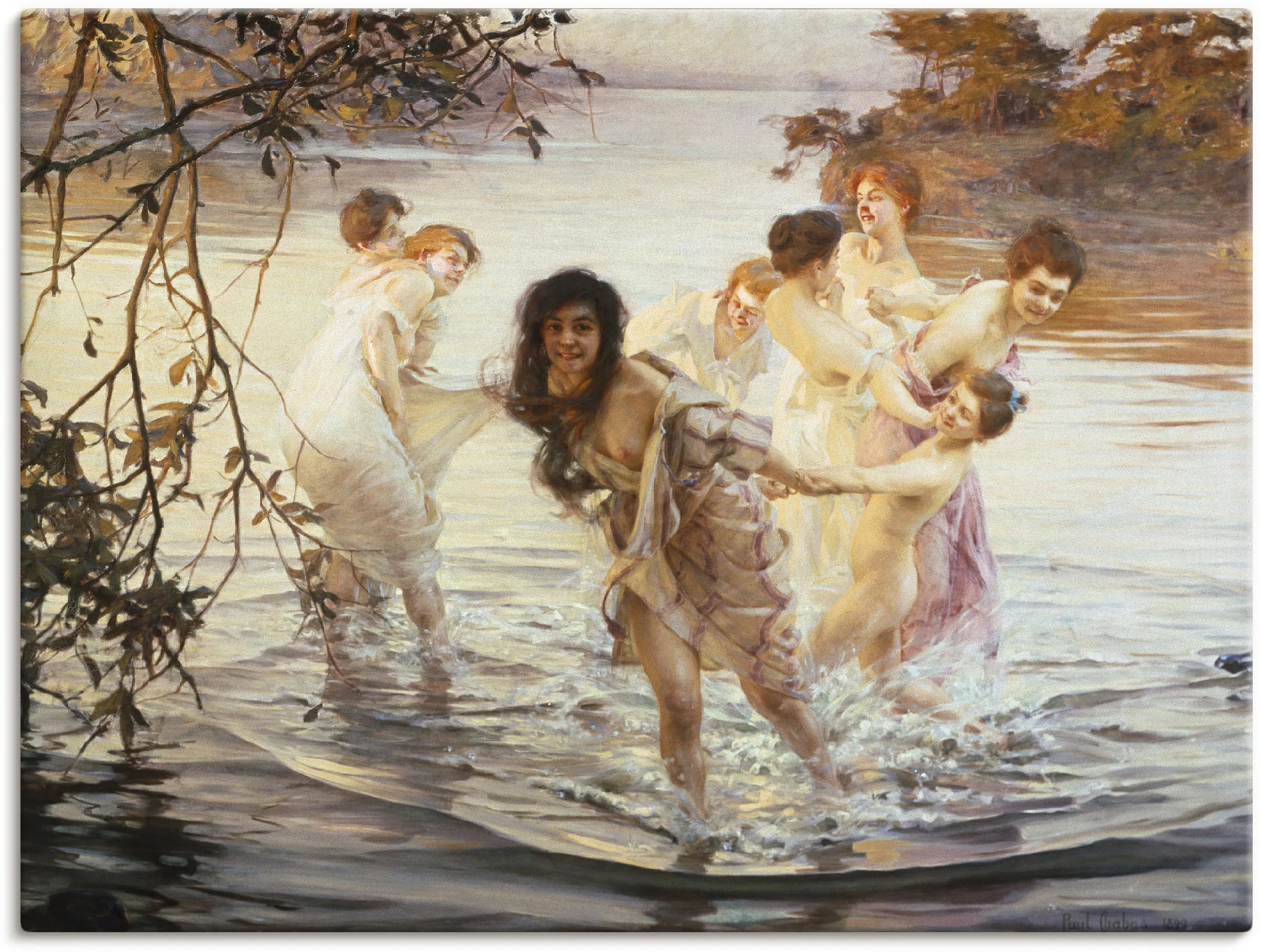 Artland Wandbild »Glückliches Spiel im Wasser. 1899«, Gruppen & Familien, ( günstig online kaufen