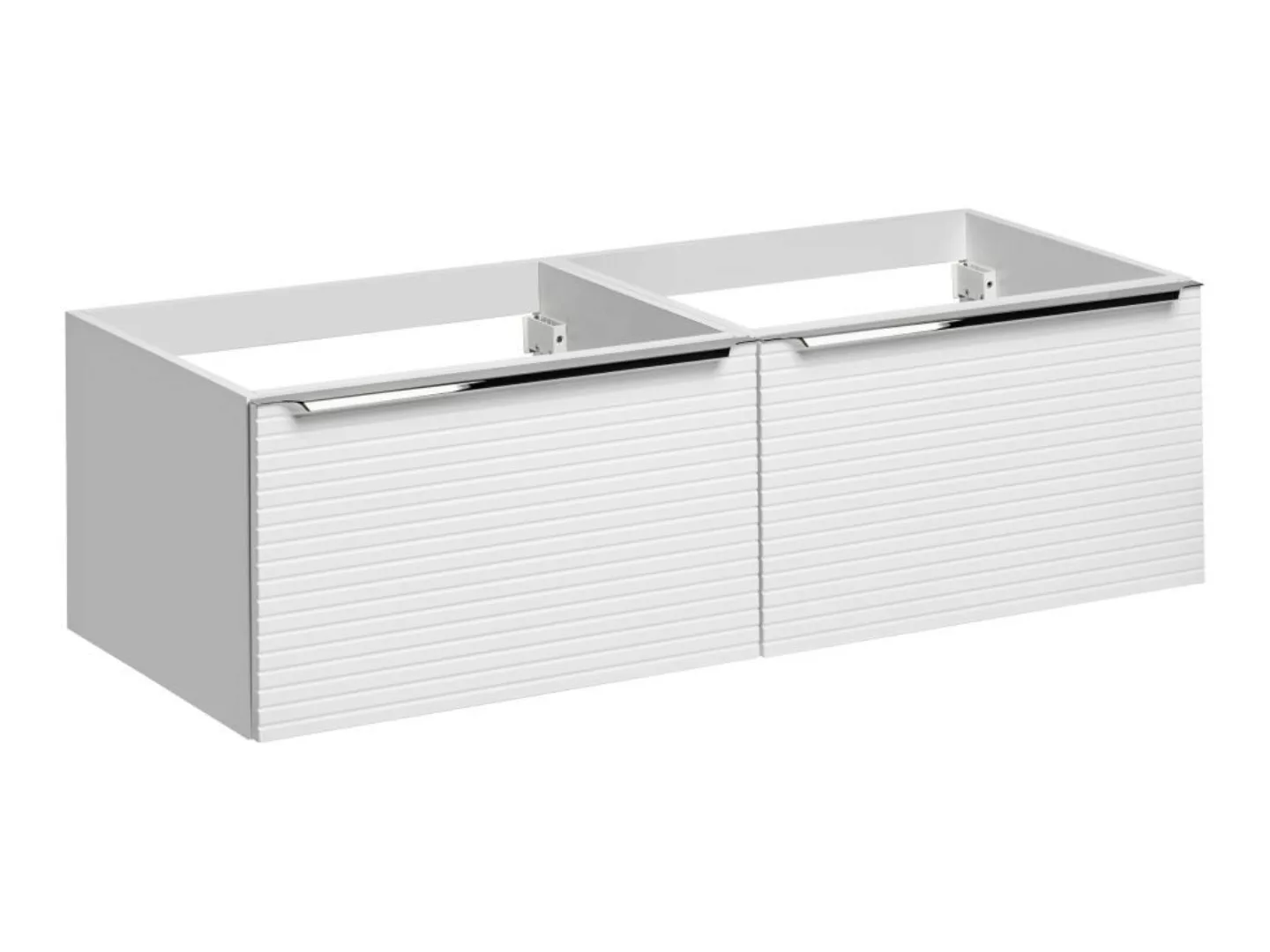 Waschbeckenunterschrank hängend - B. 120 cm - Weiß gestreift - LATOMA günstig online kaufen