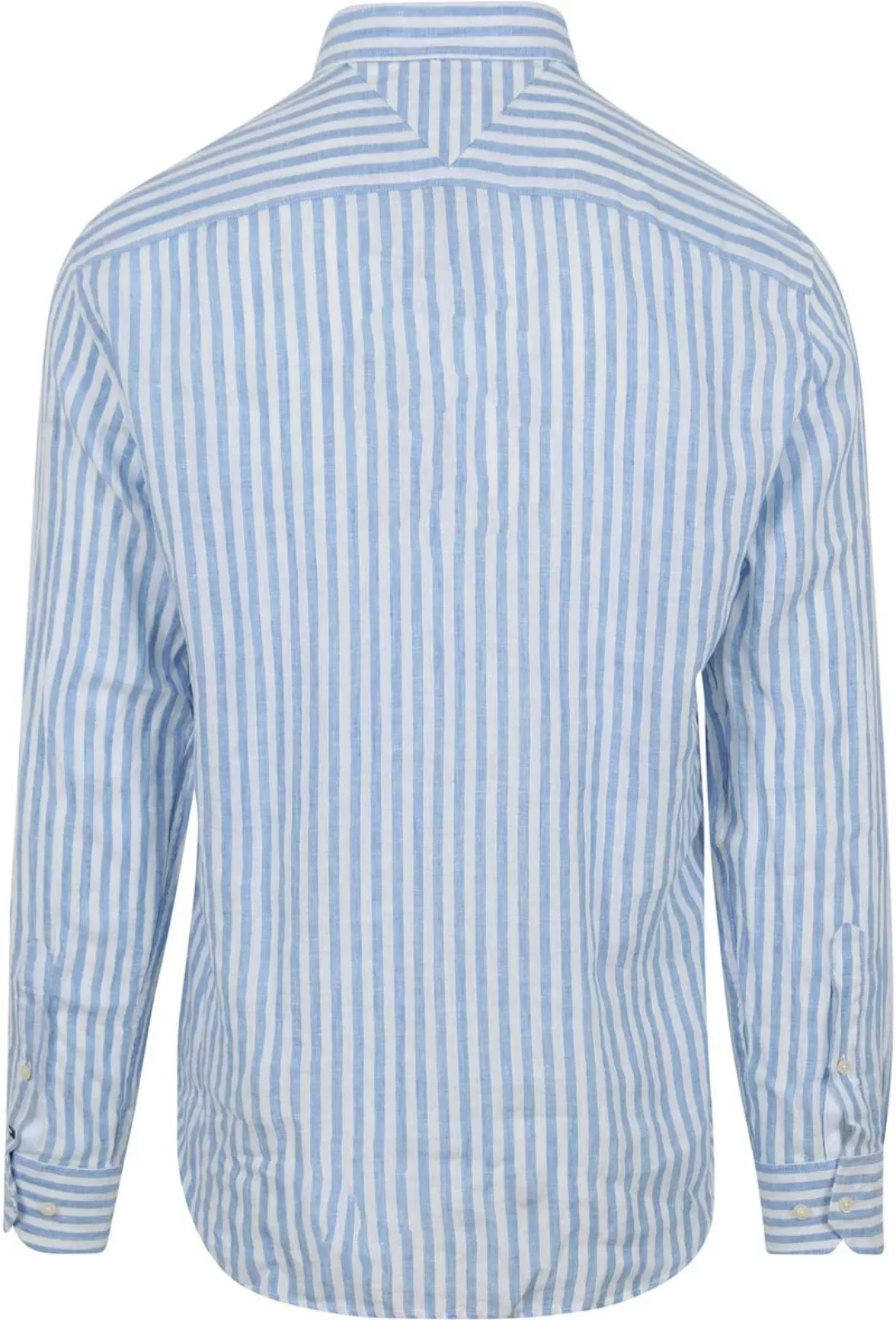 Tommy Hilfiger Hemd Leinen Streifen Hellblau - Größe L günstig online kaufen