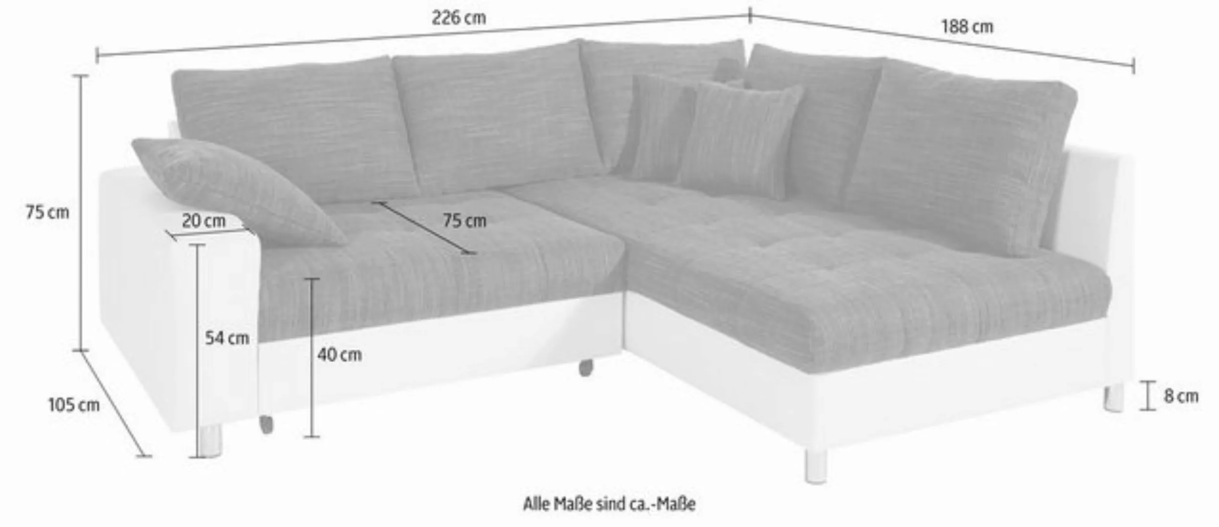 Mr. Couch Ecksofa Tobi L-Form, wahlweise mit Kaltschaum (140kg Belastung/Si günstig online kaufen