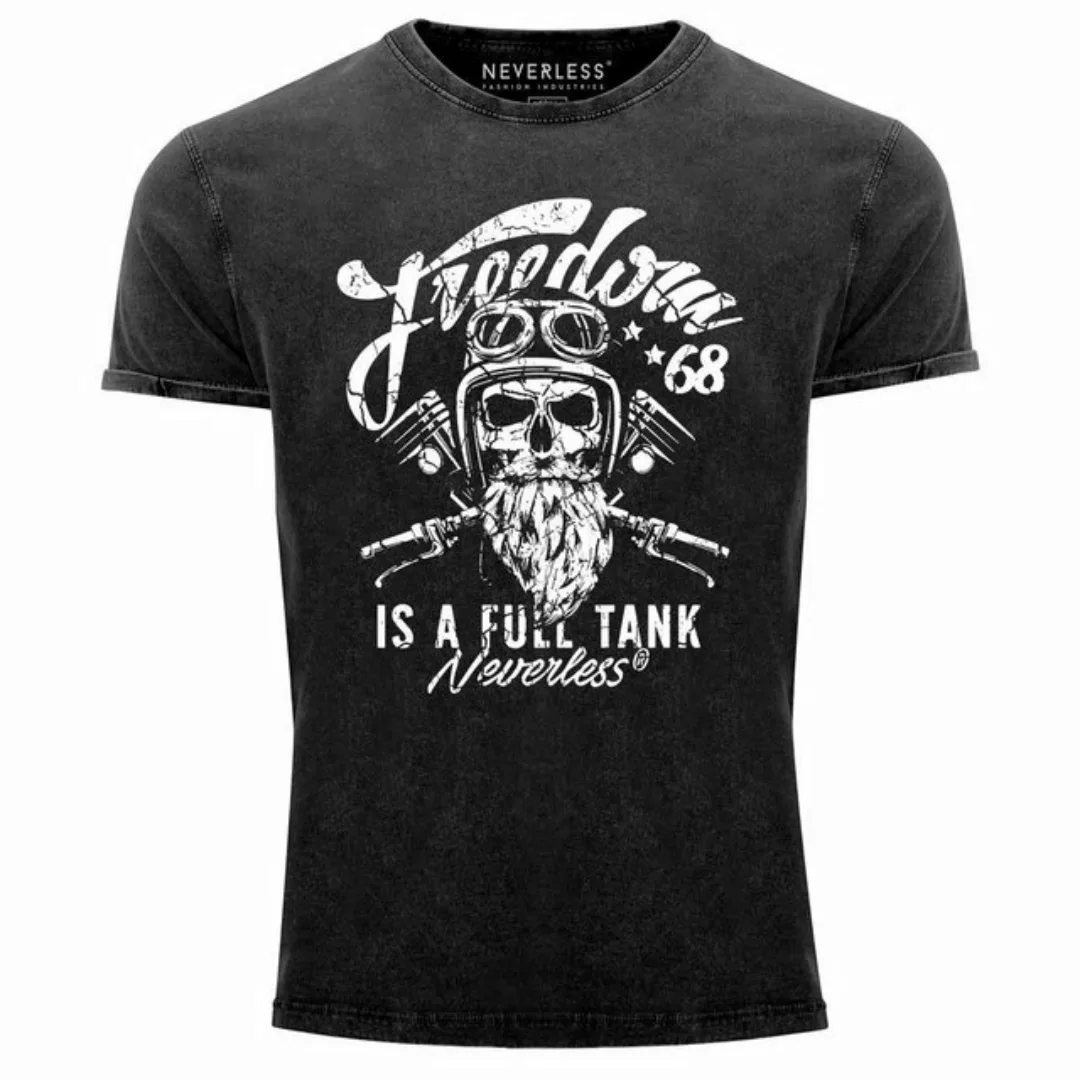 Neverless Print-Shirt Cooles Angesagtes Herren T-Shirt Vintage Shirt Biker günstig online kaufen