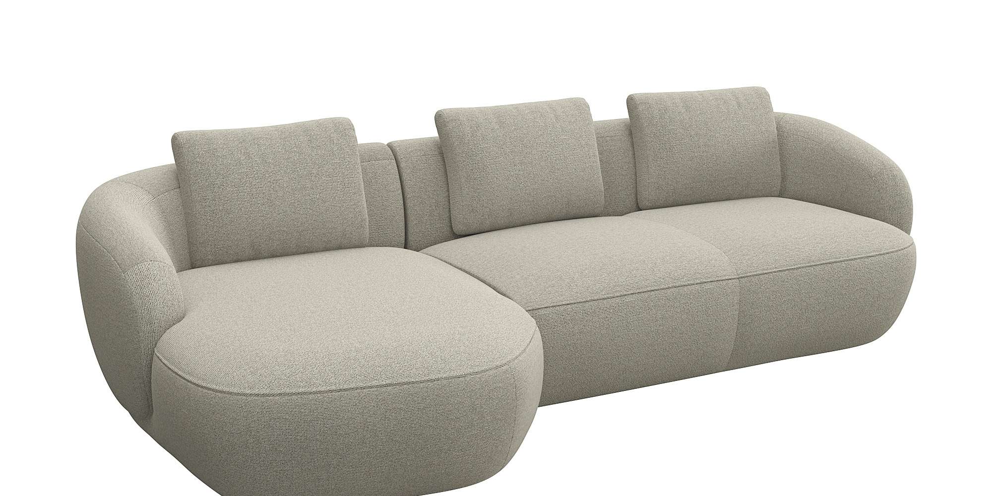 FLEXLUX Wohnlandschaft »Torino, rund, L-Form, Sofa-Ecke mit Recamiere, Long günstig online kaufen