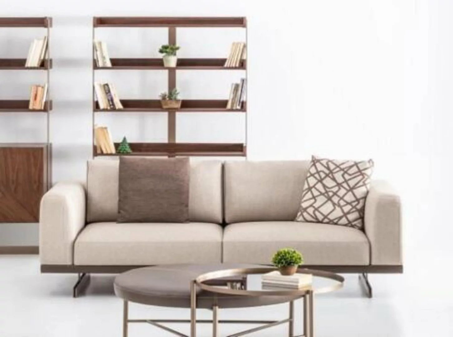 JVmoebel Sofa Zweisitzer Luxus Möbel Stoffcouch Beige Modern Wohnzimmer Sof günstig online kaufen