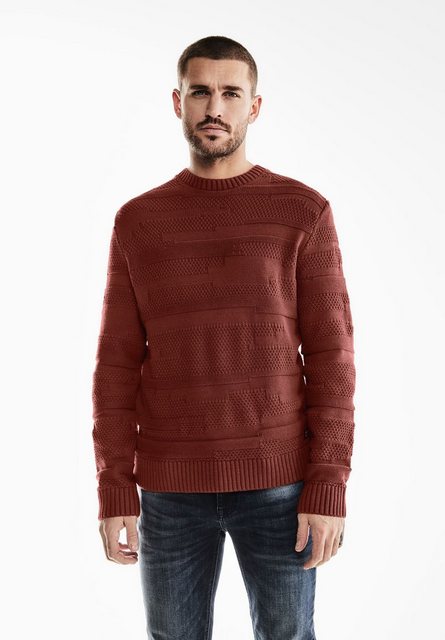 STREET ONE MEN Strickpullover, mit Struktur günstig online kaufen