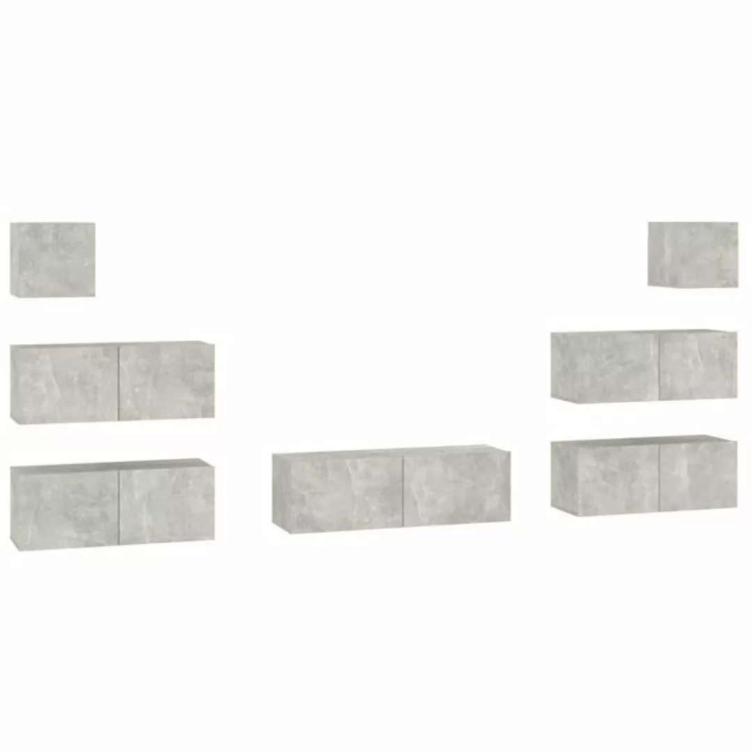 furnicato TV-Schrank 7-tlg. TV-Schrank-Set Betongrau Holzwerkstoff (1-St) günstig online kaufen