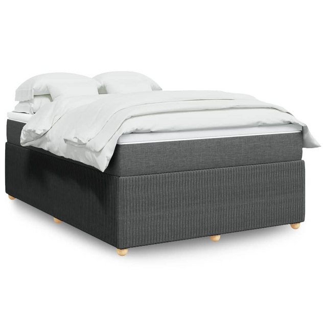 vidaXL Bettgestell Boxspringbett mit Matratze Dunkelgrau 140x200 cm Stoff B günstig online kaufen