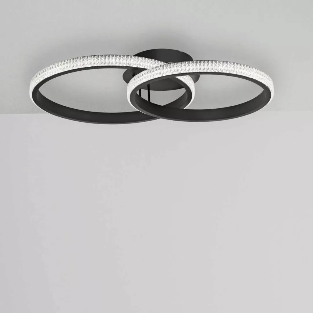 LED Deckenleuchte Nager in Schwarz-matt 2x 14W 1680lm günstig online kaufen
