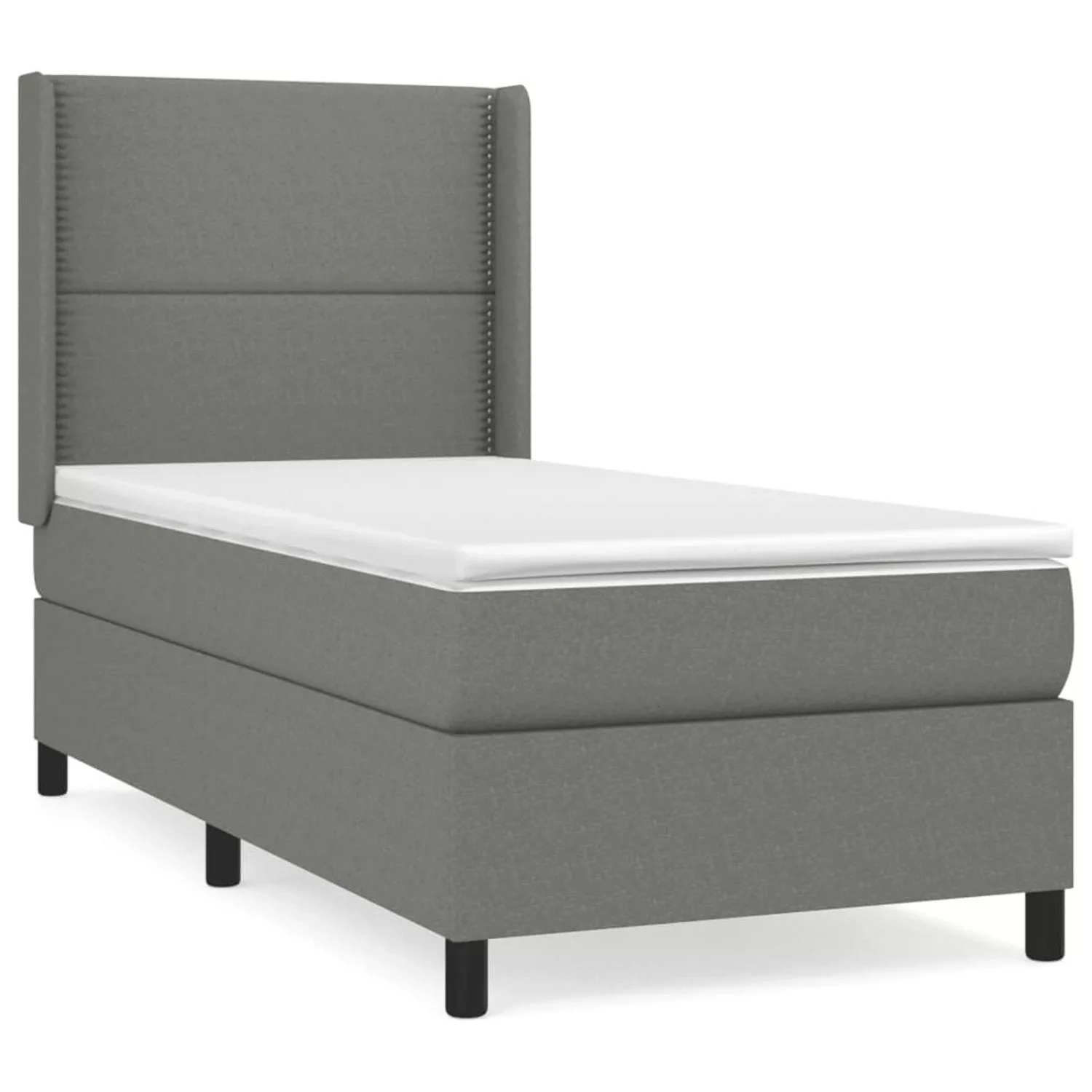 Vidaxl Boxspringbett Mit Matratze Dunkelgrau 100x200 Cm Stoff günstig online kaufen