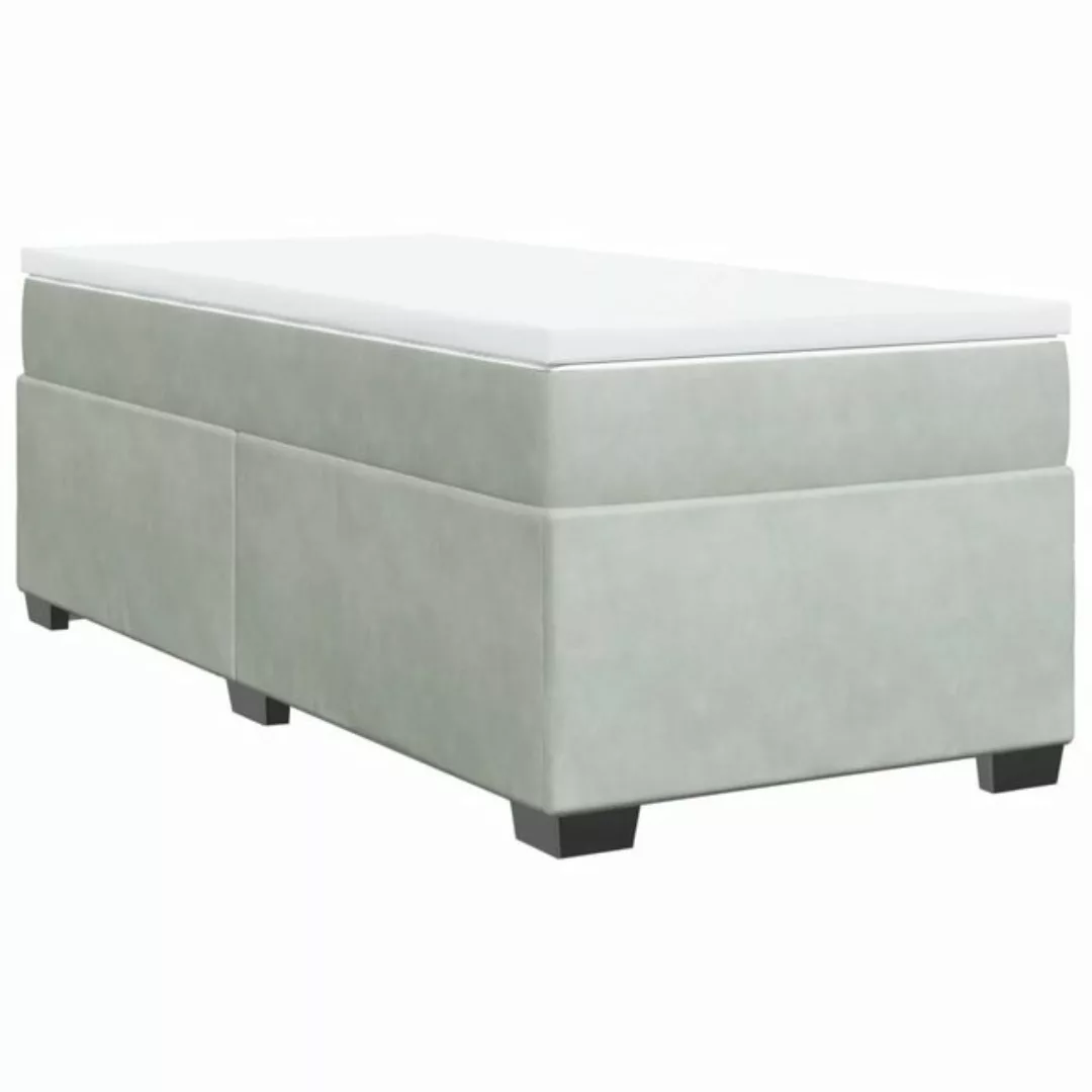 vidaXL Bett Boxspringbett mit Matratze Hellgrau 80x200 cm Samt günstig online kaufen