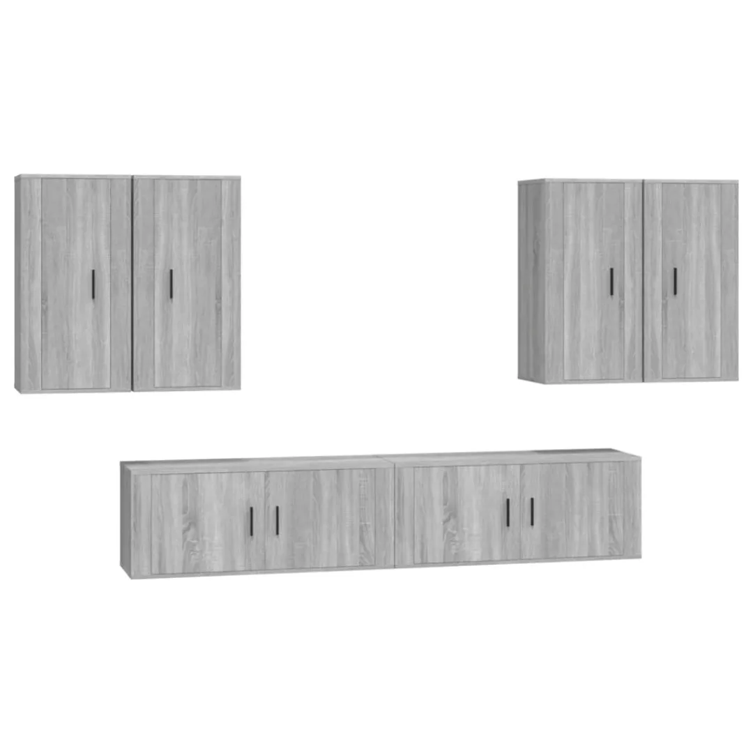 Vidaxl 6-tlg. Tv-schrank-set Grau Sonoma Holzwerkstoff günstig online kaufen