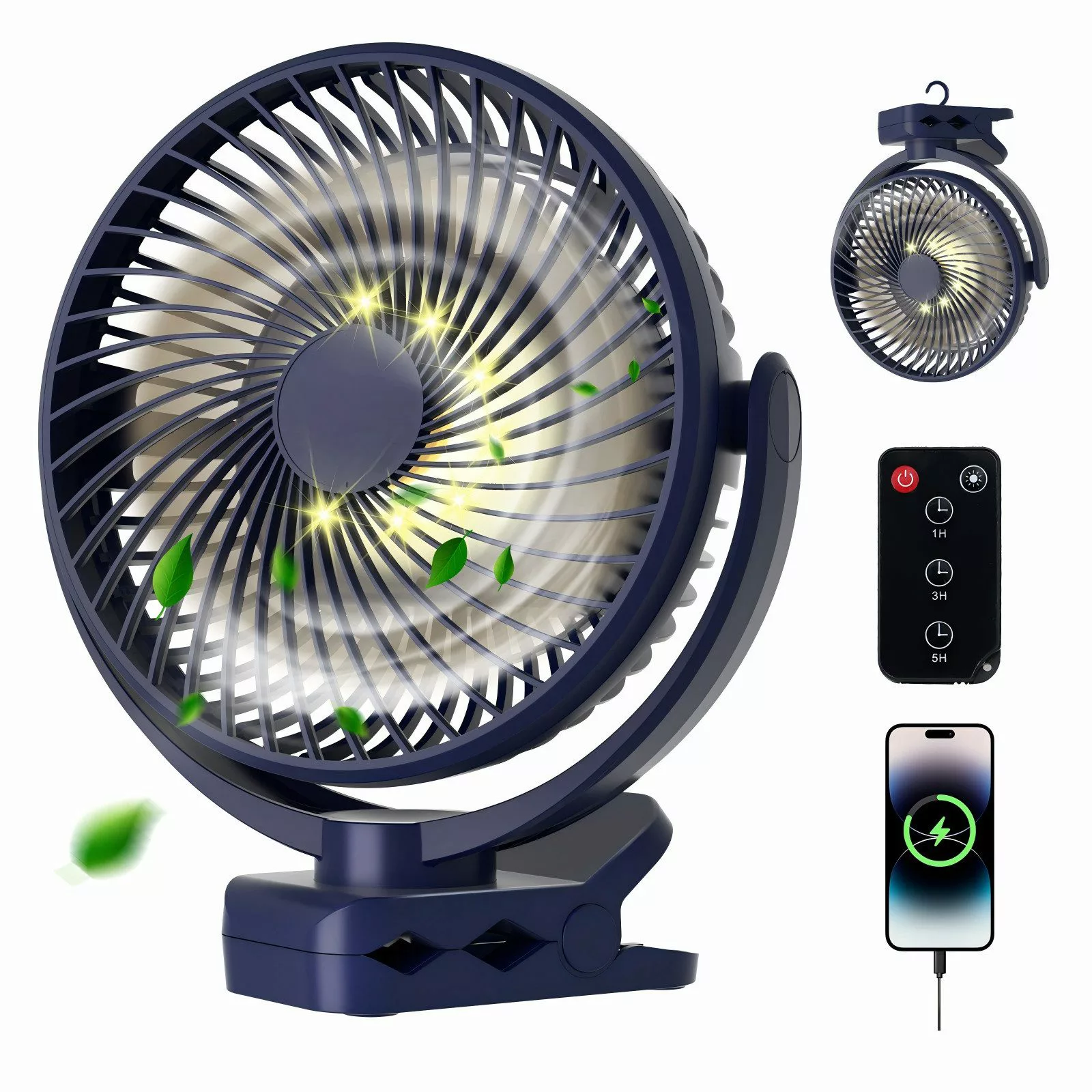 LEENON Mini USB-Ventilator Ventilator mit Licht,3 günstig online kaufen