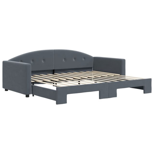 vidaXL Bett, Tagesbett Ausziehbar Dunkelgrau 90x200 cm Samt günstig online kaufen