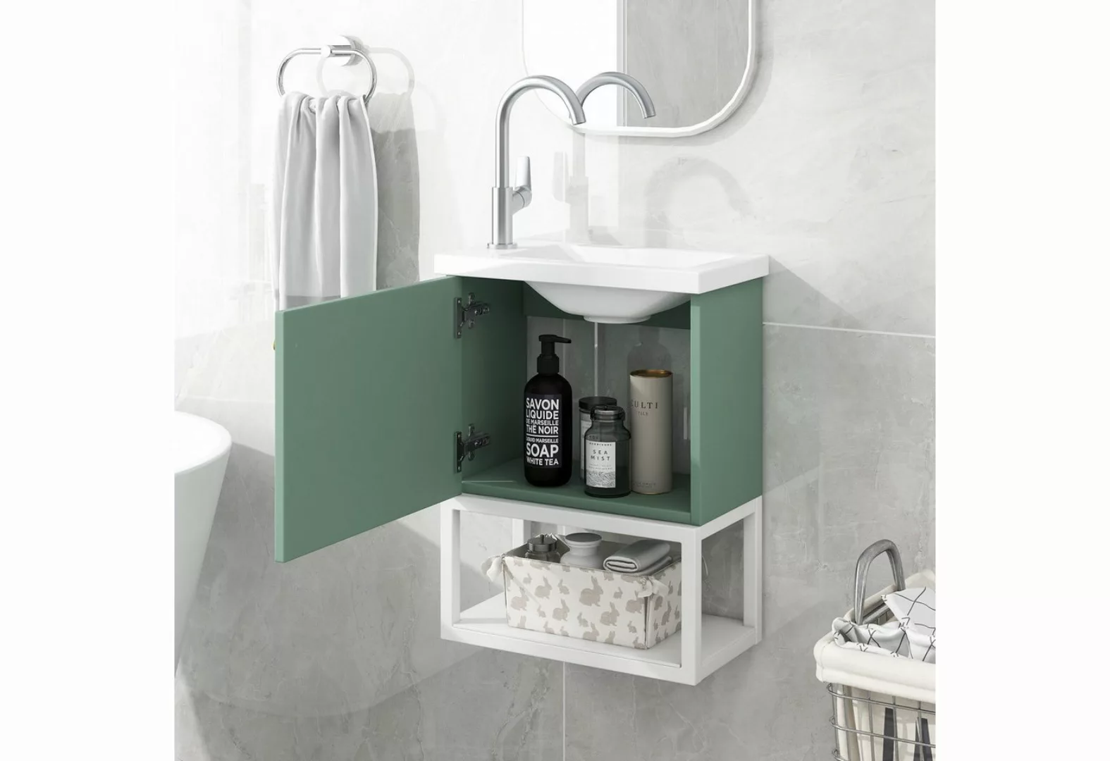 Blusmart Waschbeckenschrank hochwertige Badezimmermöbel, (40 cm Waschbecken günstig online kaufen