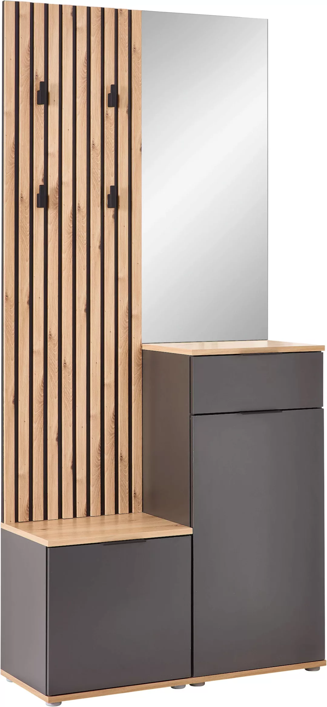 HBZ Kompaktgarderobe "Simple mit Spiegel, Flurgarderobe BxHxT 88x195x35 cm" günstig online kaufen