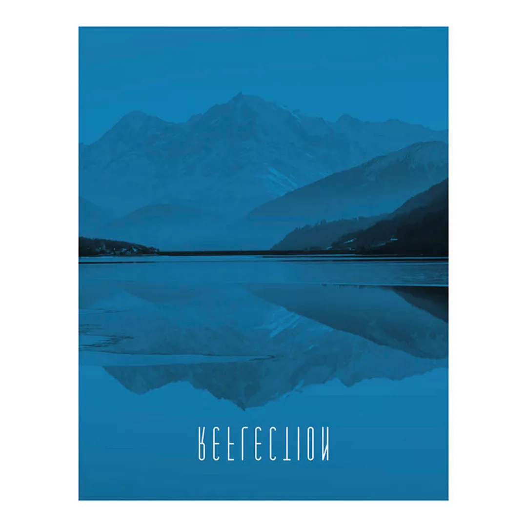 Komar Wandbild Word Lake Reflection Blue Natur B/L: ca. 40x50 cm günstig online kaufen