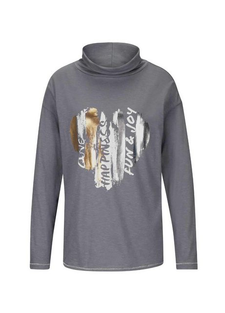 heine Print-Shirt LINEA TESINI Damen Designer-Shirt m. Metallic-Druck, anth günstig online kaufen