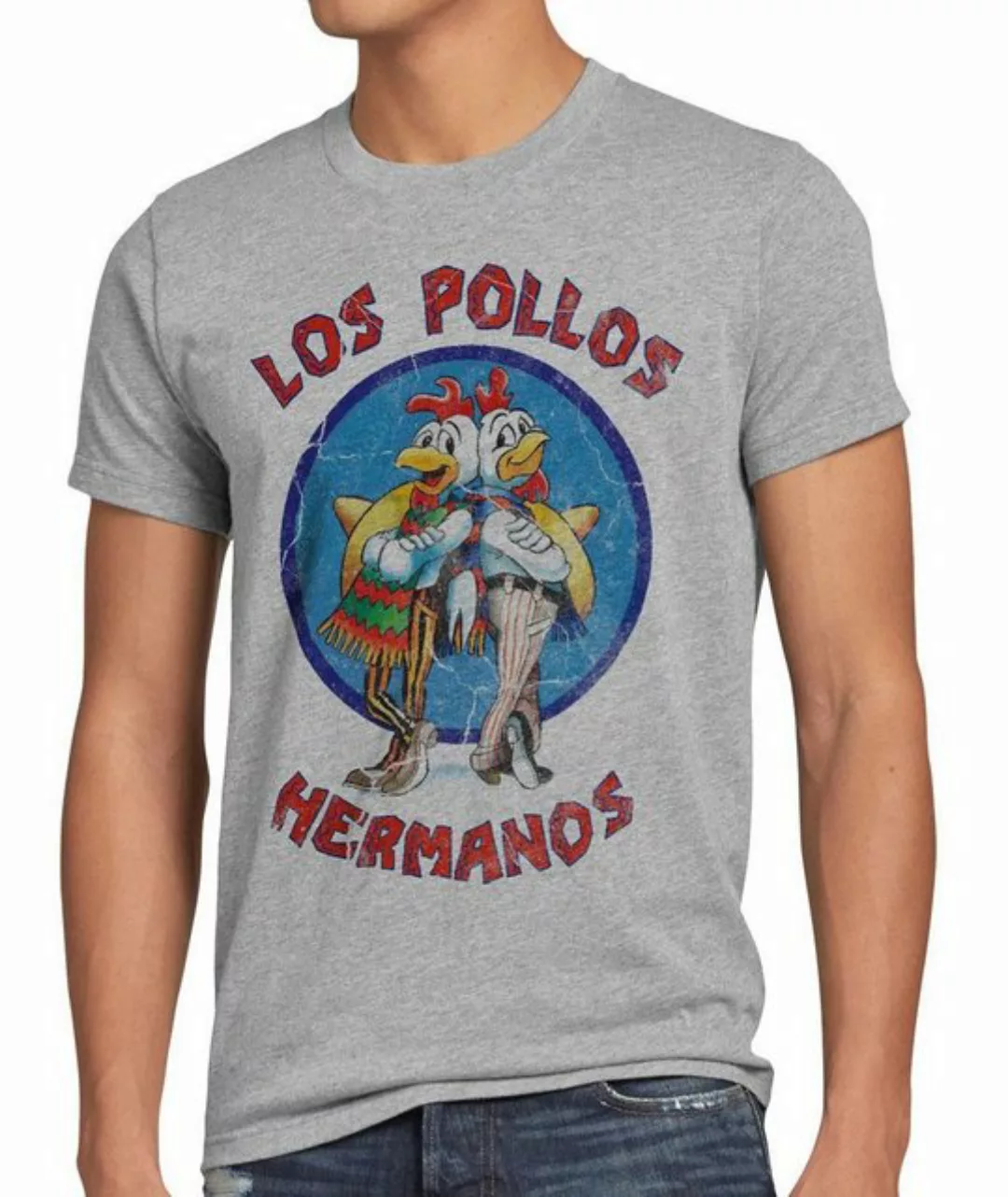 style3 Print-Shirt Herren T-Shirt Los Pollos breaking hermanos heisenberg w günstig online kaufen