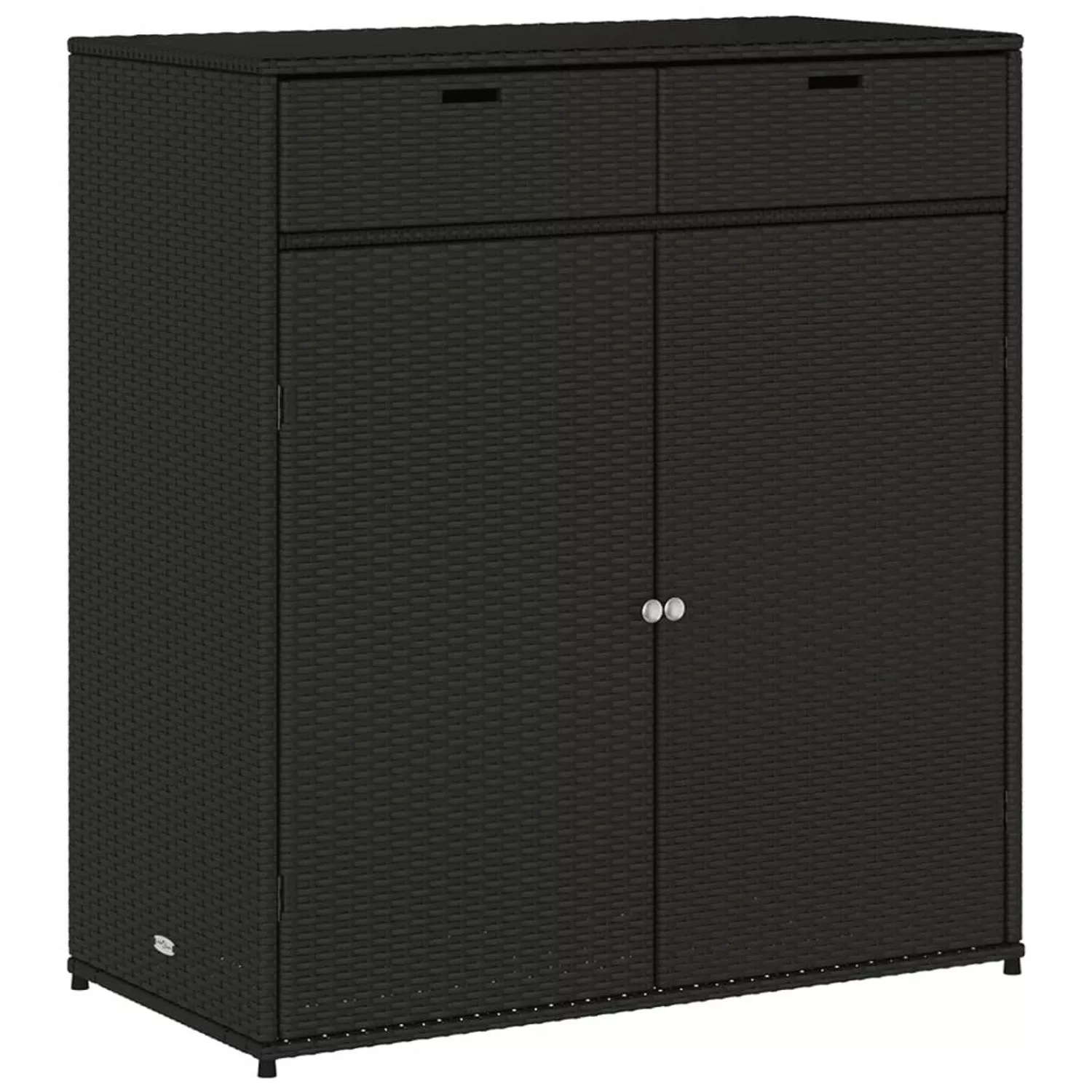 vidaXL Gartenschrank Schwarz 105x55x113 cm Poly Rattan günstig online kaufen