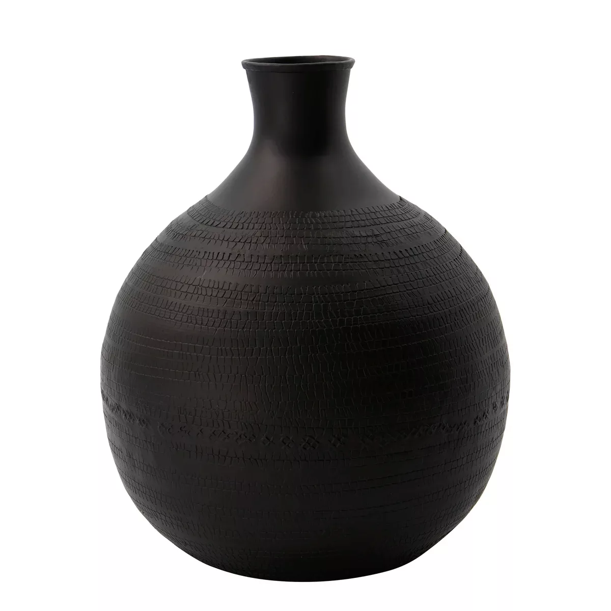 Vase Reena Gr. S aus Aluminium in Braun mit Muster günstig online kaufen
