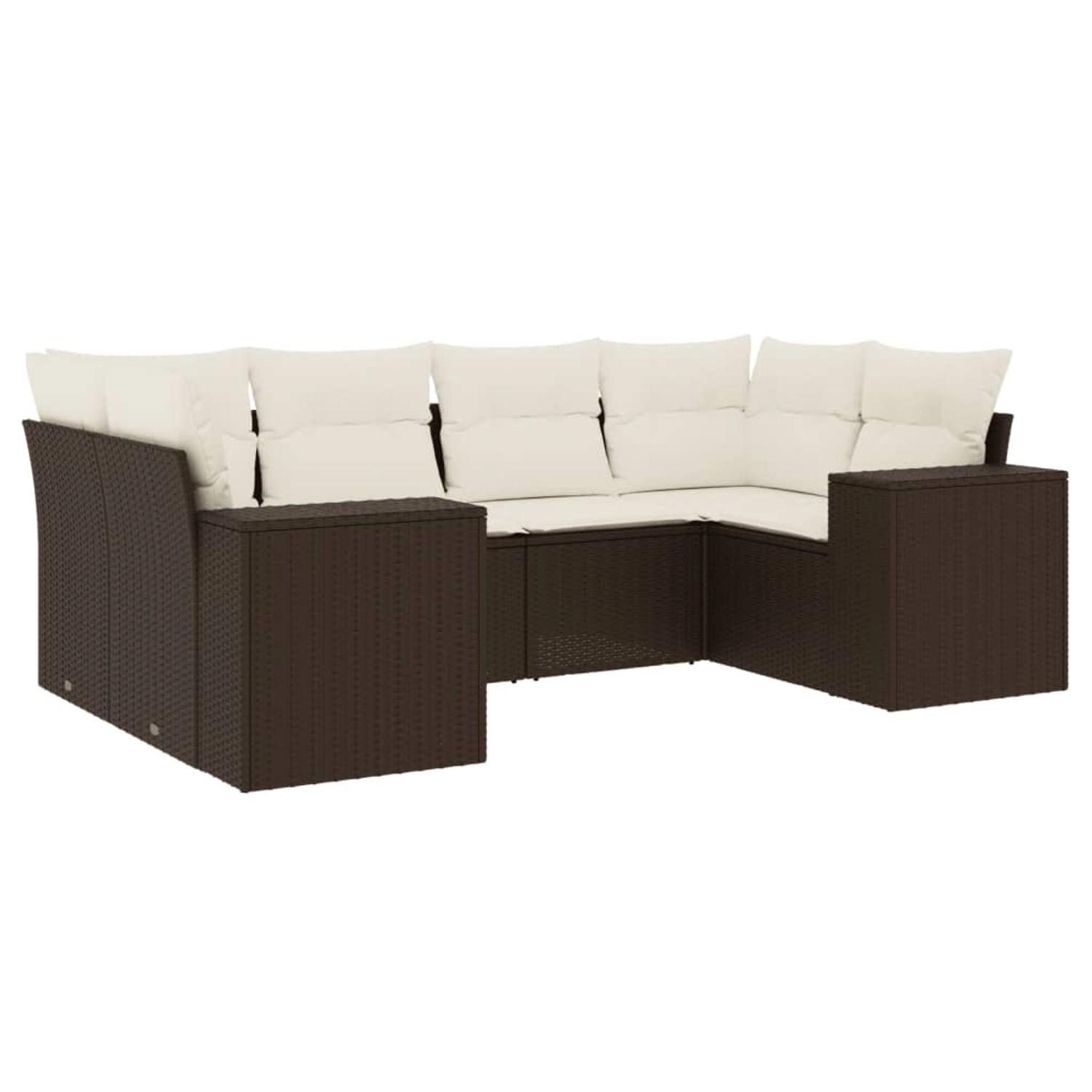 vidaXL 6-Tlg Garten-Sofagarnitur mit Kissen Braun Poly Rattan 3222982 günstig online kaufen