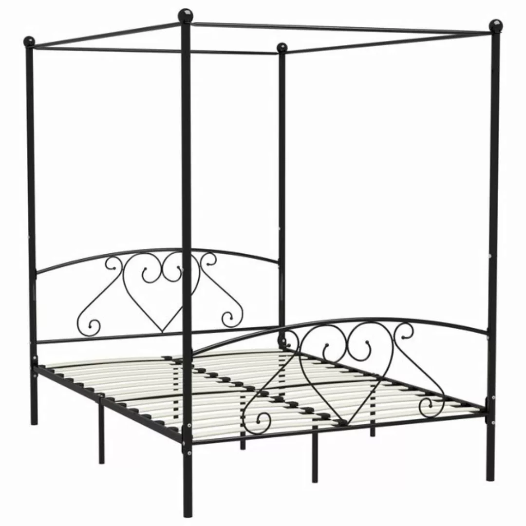 Himmelbett-gestell Schwarz Metall 160 X 200 Cm günstig online kaufen