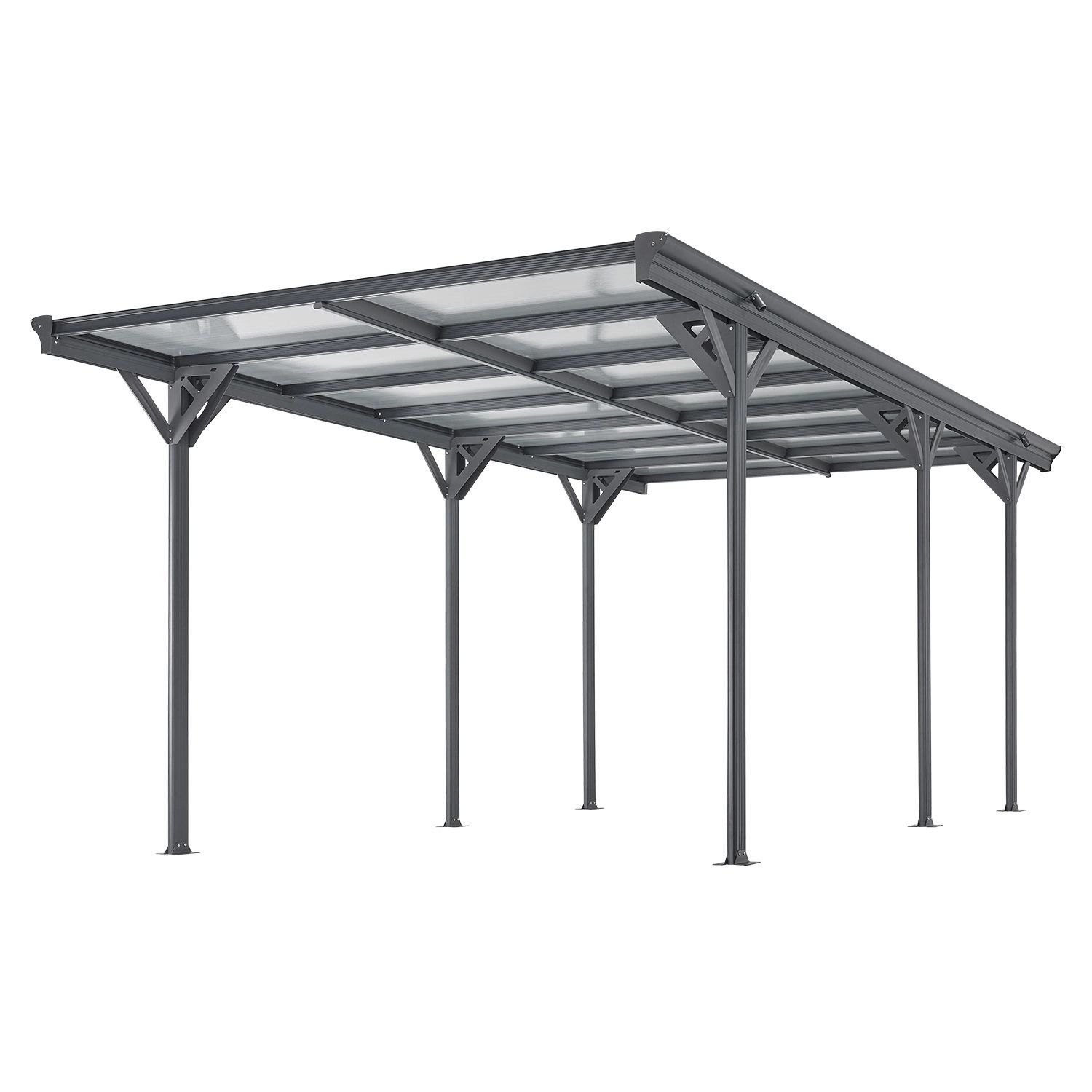 Juskys Carport mit Flachdach 5x3 m Dunkelgrau günstig online kaufen
