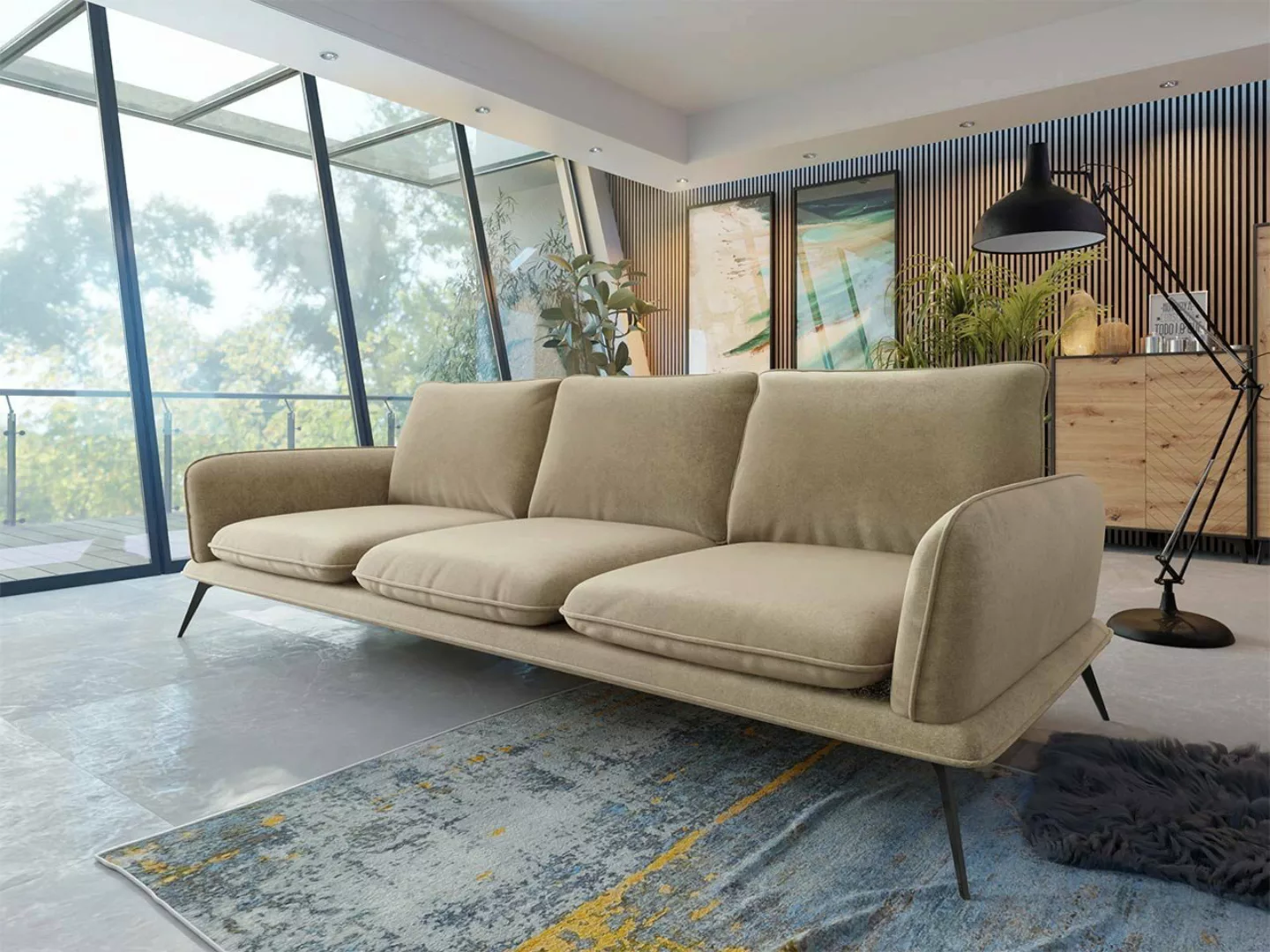 MIRJAN24 Sofa Portimao 3, 4 Sitzer Polstersofa, Freistehendes Couch, Couchg günstig online kaufen