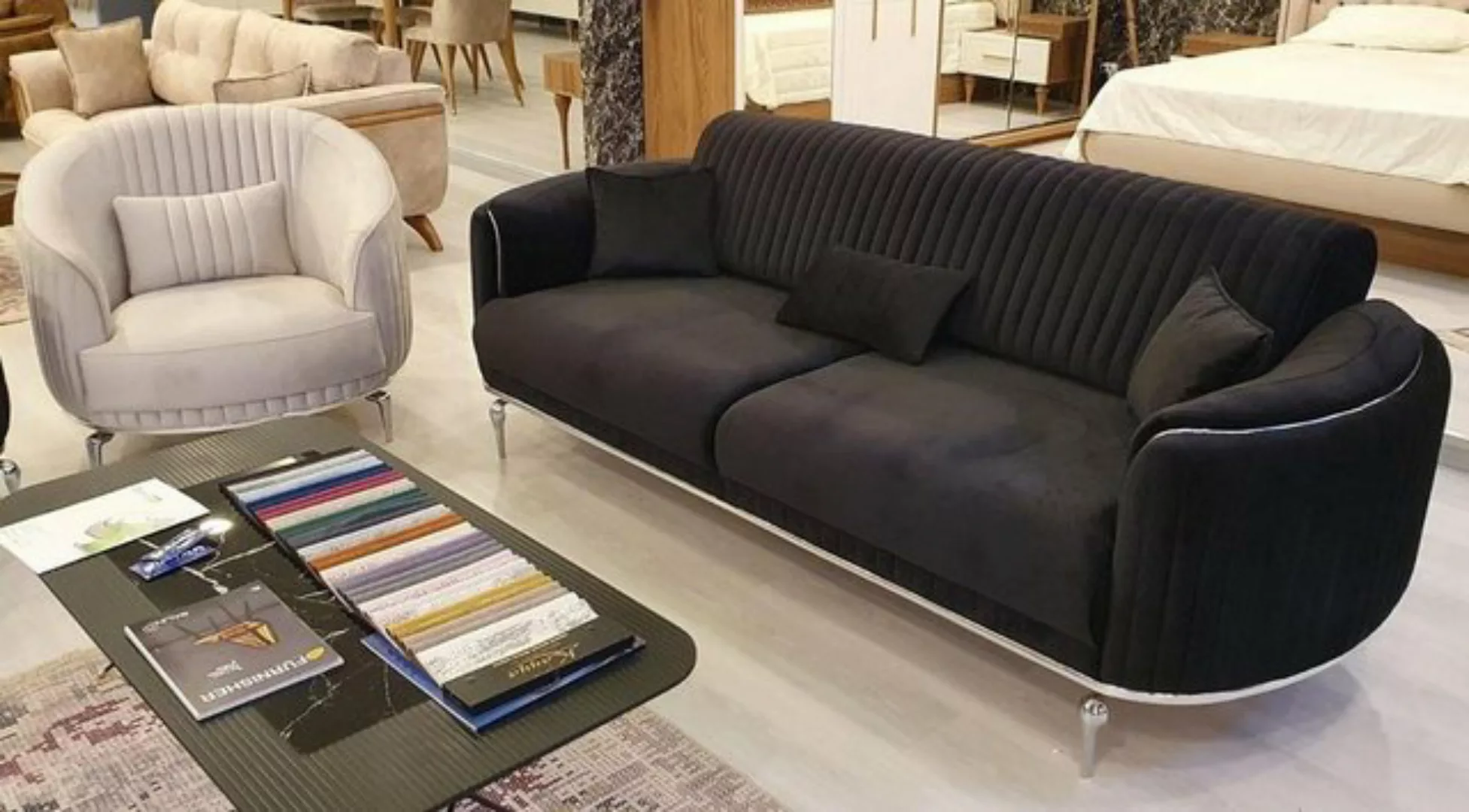 JVmoebel Sofa Wohnzimmer Sofagarnitur 3 1 Sitzer Set Design Sofas Polster M günstig online kaufen