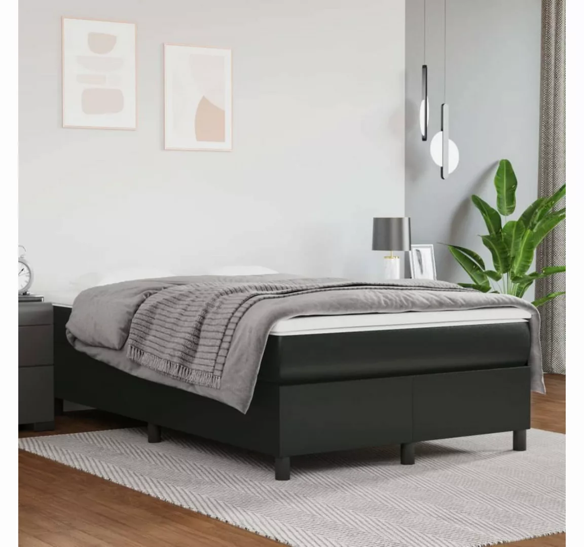 vidaXL Boxspringbett, Boxspringbett mit Matratze Schwarz 120x200 cm Kunstle günstig online kaufen