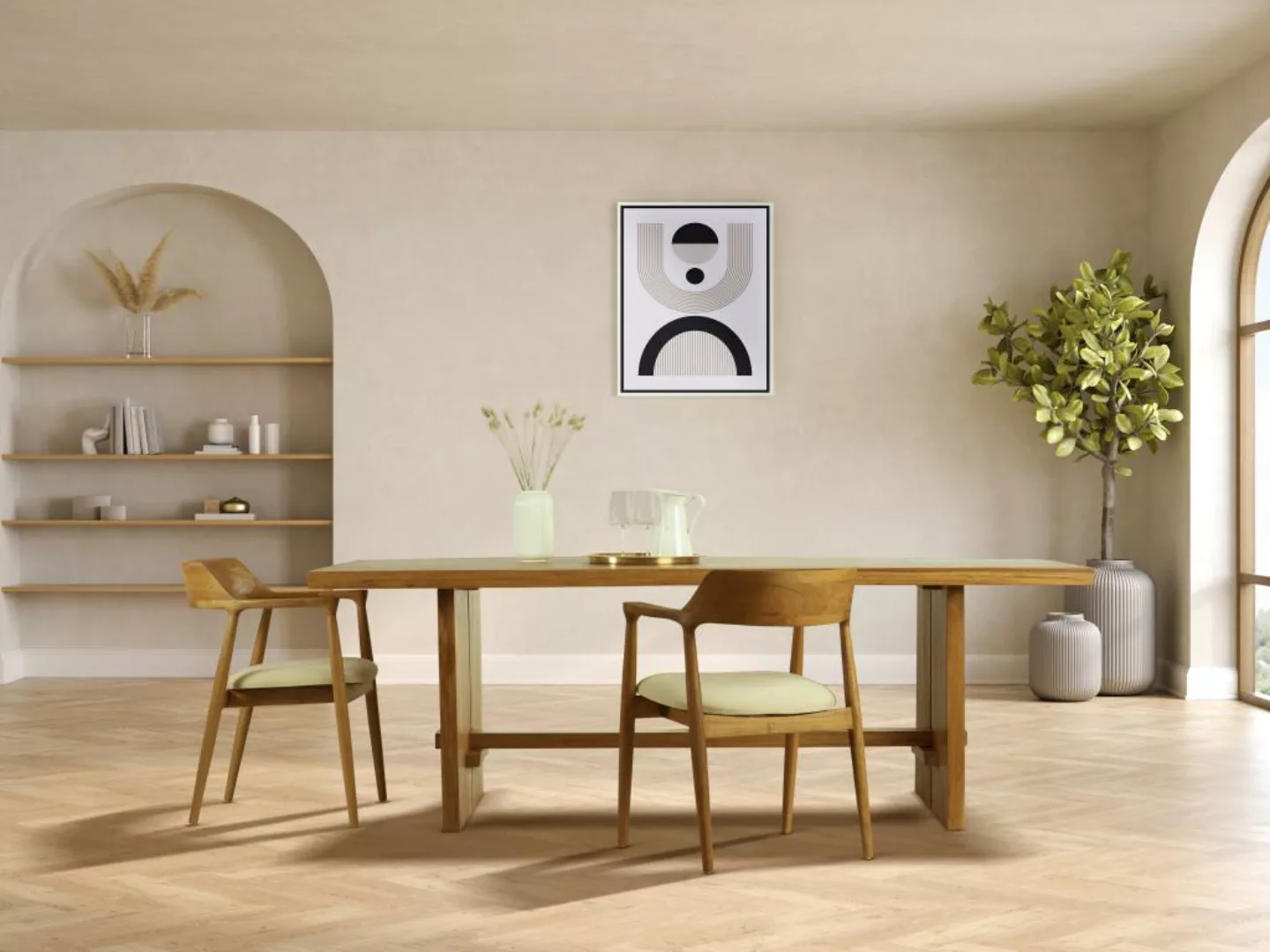 Esstisch für 8 Personen - Teakholz - Farbe: Holzfarben - LENIDA günstig online kaufen