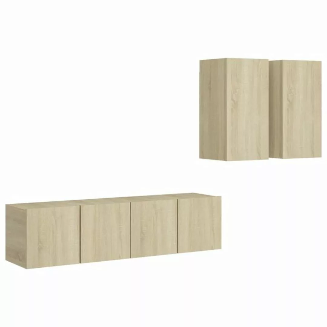 vidaXL TV-Schrank 4tlg TV Schrank Set Hängeschrank Wohnwand Fernsehschrank günstig online kaufen