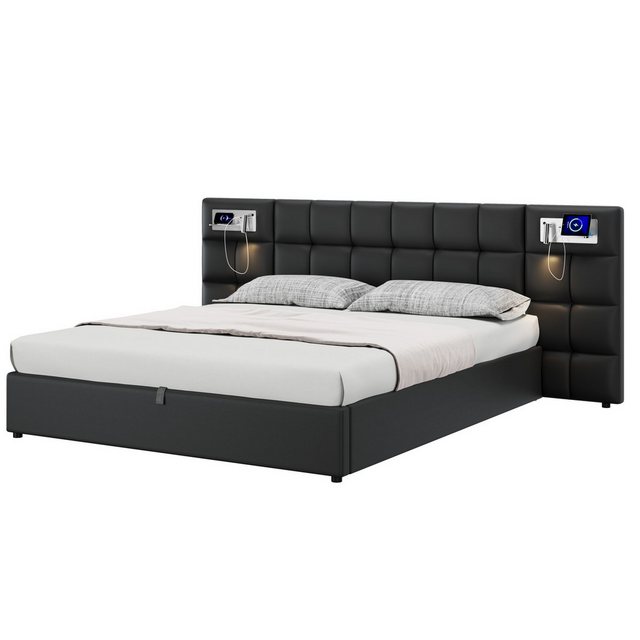 KoDise Polsterbett 180 x 200 cm Bettgestell Doppelbett mit USB port&beleuch günstig online kaufen