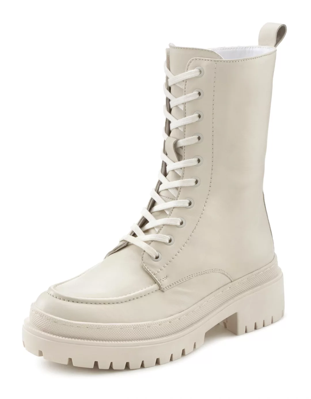 LASCANA Schnürstiefelette, Ankle-Boots aus Leder mit Schnürung günstig online kaufen