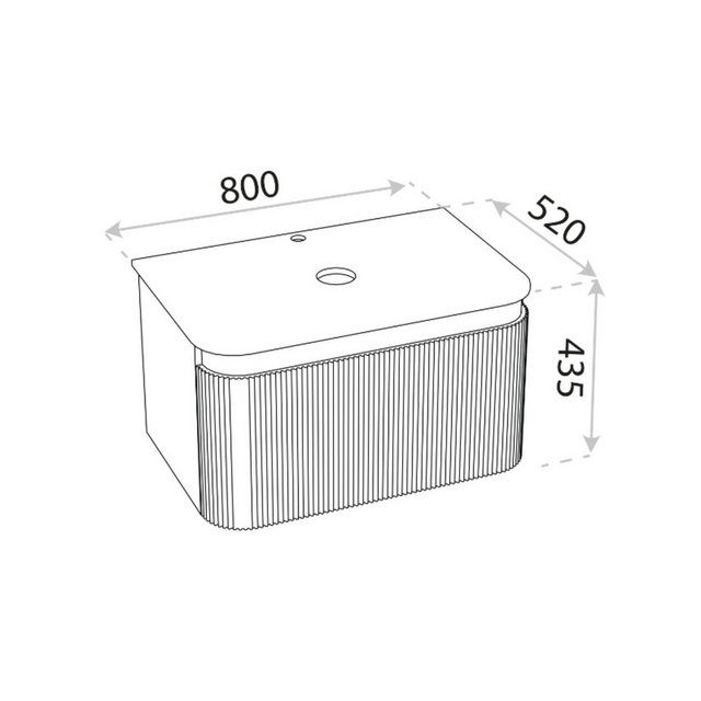 Waschbeckenunterschrank Waschbeckenunterschrank VERMONT GREY 800 inkl. Wasc günstig online kaufen