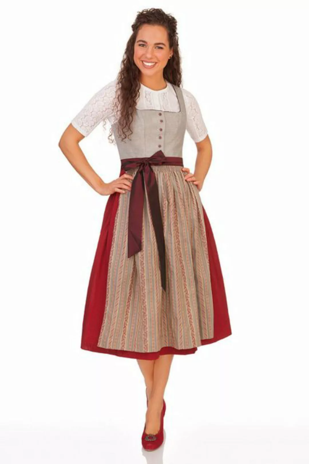 Hammerschmid Dirndl Midi Dirndl 2tlg. - CHIEMSEE - rot günstig online kaufen