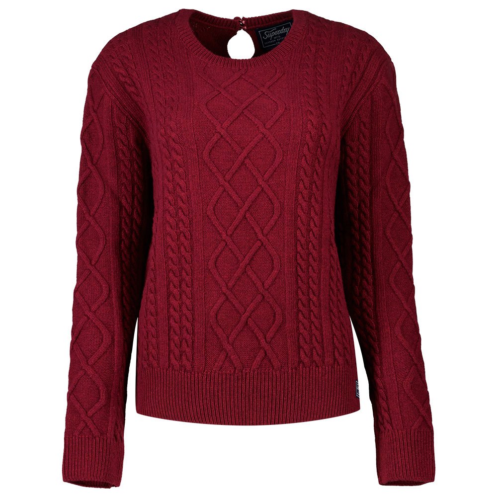 Superdry Premium Cable Crew Pullover S Raspberry Marl günstig online kaufen