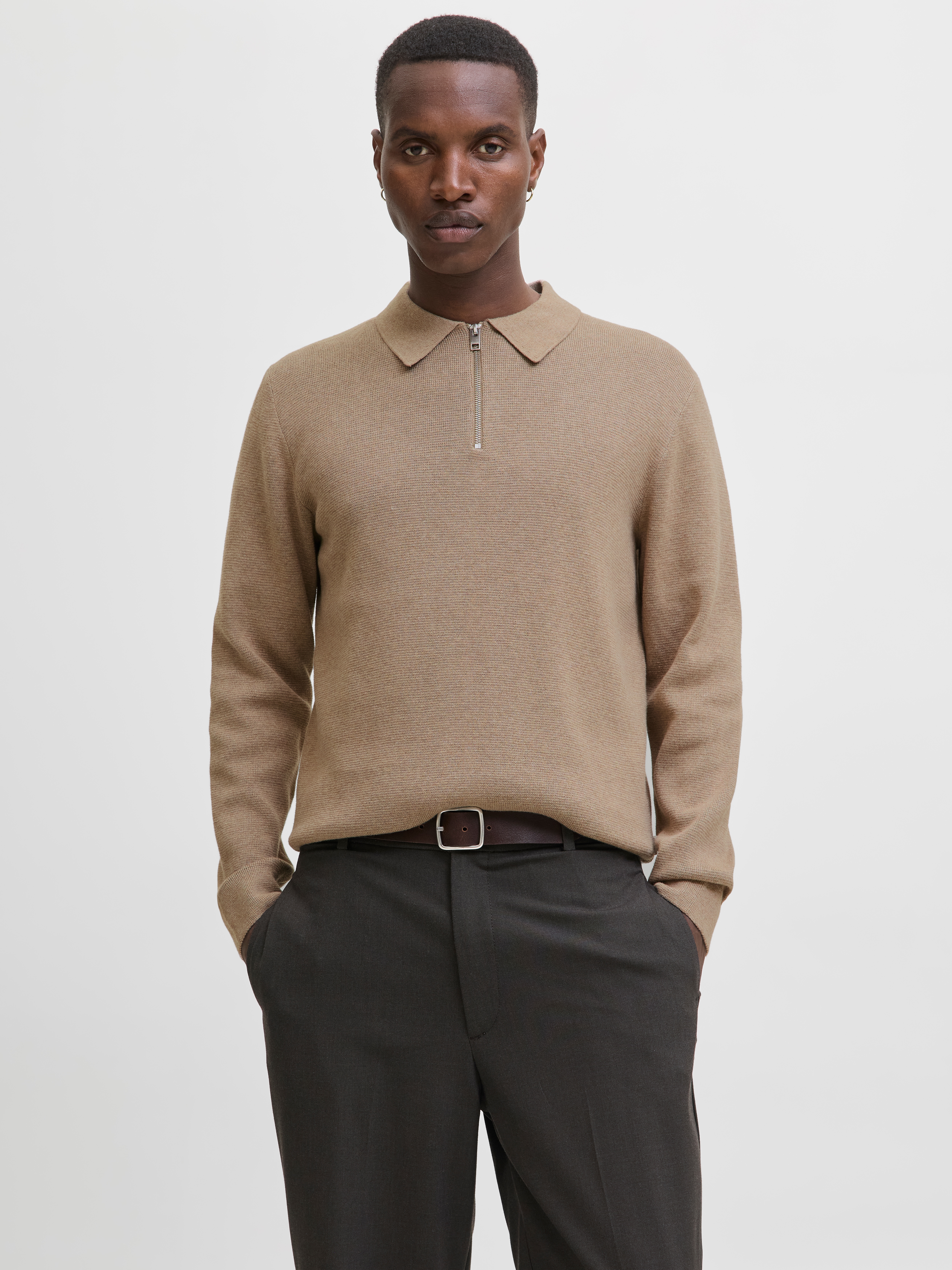 Jack & Jones Polokragenpullover "JPRBLAMILANO STITCH KNIT ZIP POLO SN" günstig online kaufen