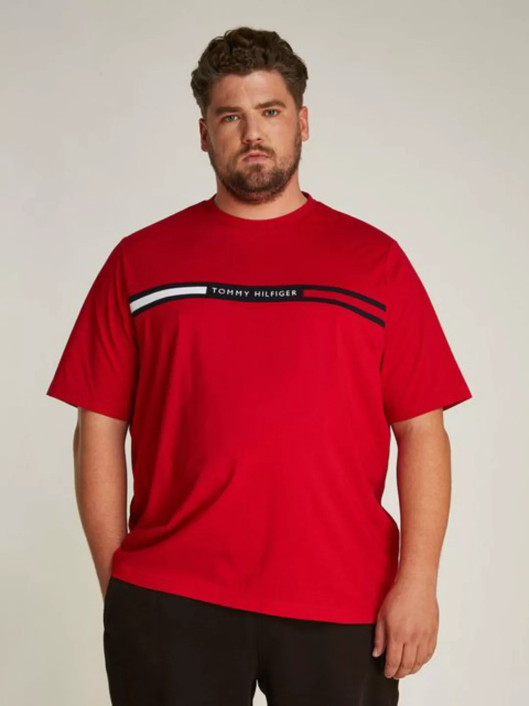 Tommy Hilfiger Big & Tall Rundhalsshirt BT-HILFIGER CHEST INSERT TEE-B in G günstig online kaufen