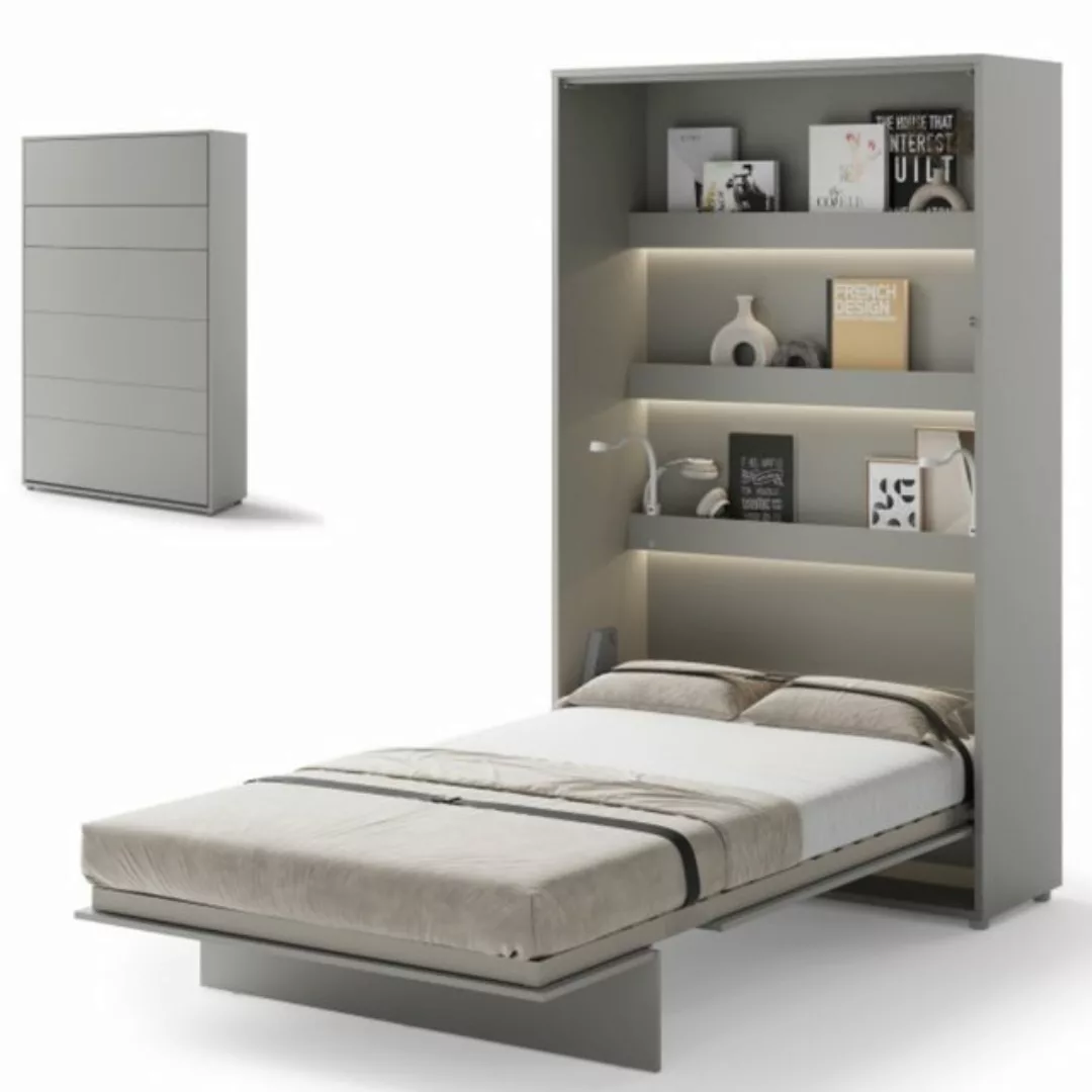 yourhouse24 Schrankbett Bed Concept Wandklappbett Vertikal Gästebett Grau 9 günstig online kaufen