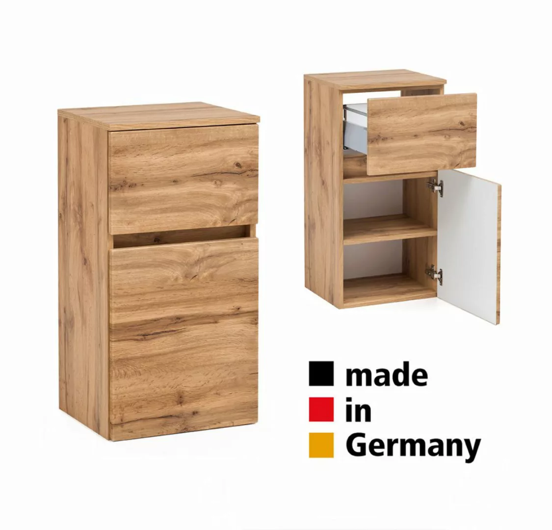 Lomadox Unterschrank Badezimmer 40 cm breit in Wotan Eiche Nb., B/H/T: ca. günstig online kaufen