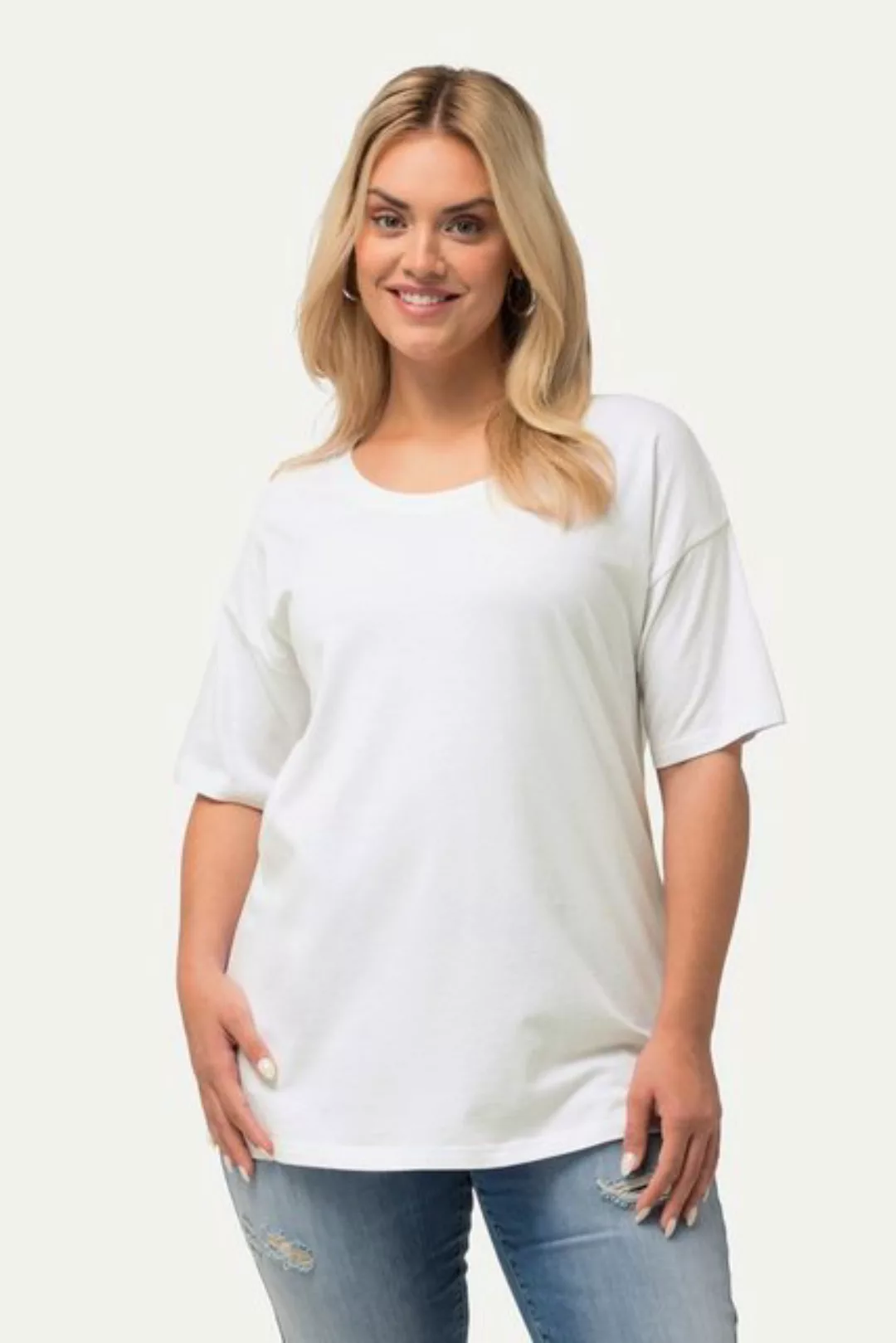 Ulla Popken Rundhalsshirt T-Shirt Oversized Rundhals Halbarm günstig online kaufen