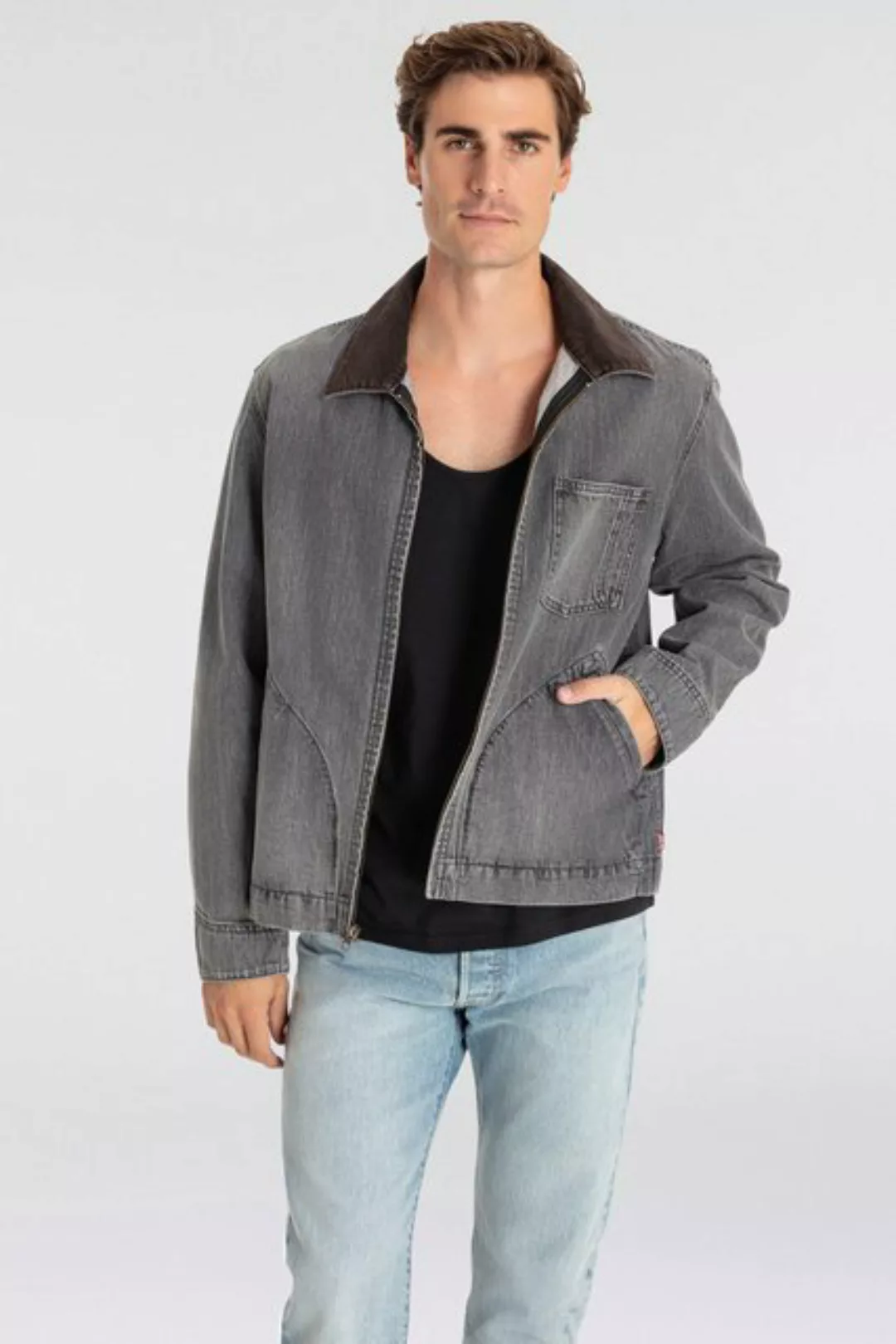 Levis Jeansjacke "FULL ZIP MECHANICS TRKR", mit Zipper und Kragen mit Cordb günstig online kaufen