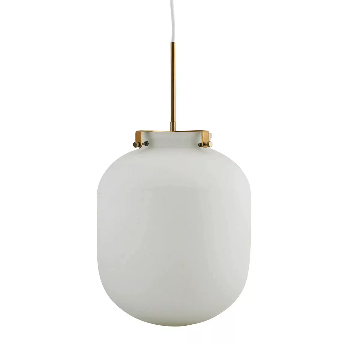Handgemachte Lampe Ball in Weiß aus Glas und Metall günstig online kaufen
