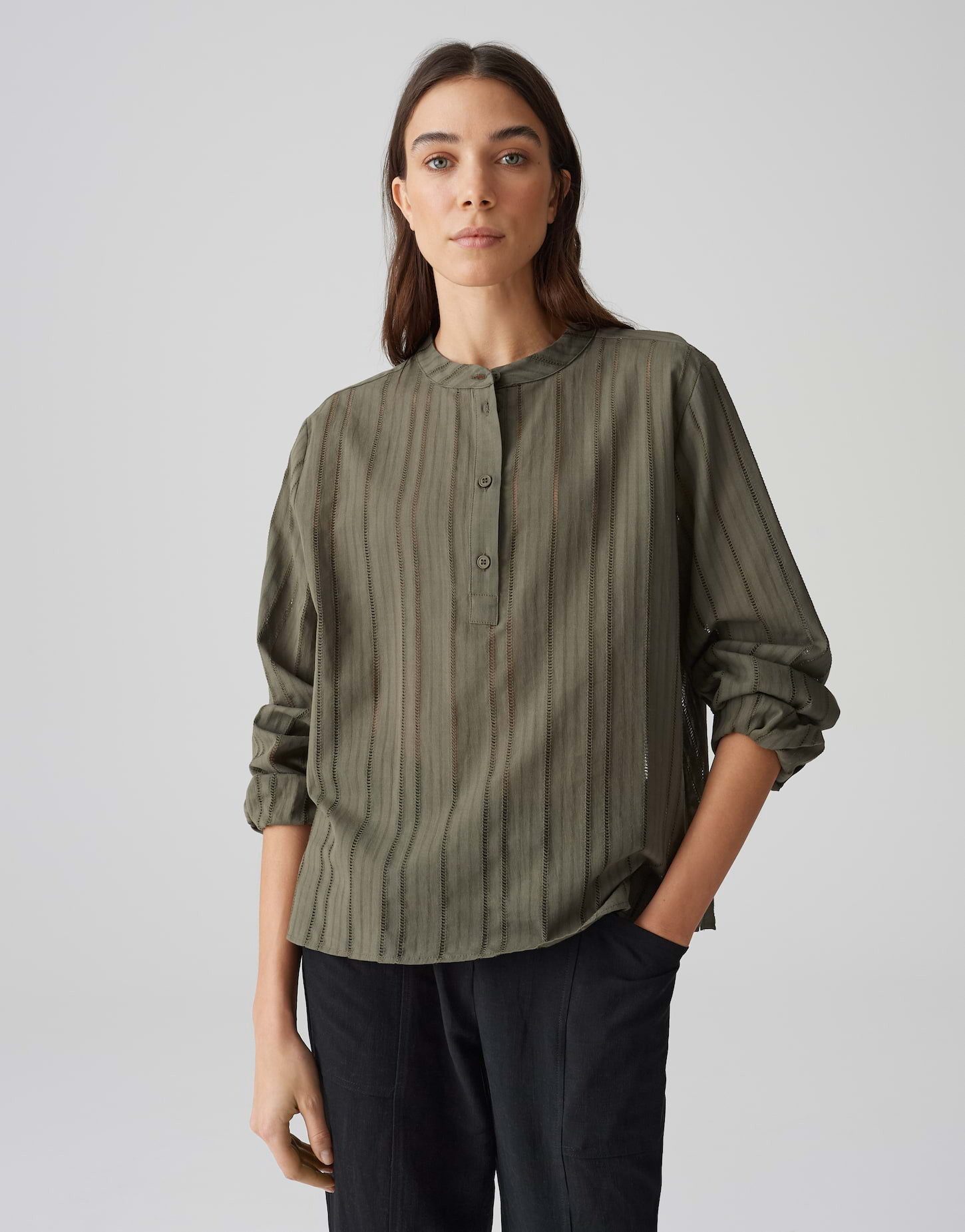 OPUS Langarmbluse FUEGA Loose mit zarter günstig online kaufen
