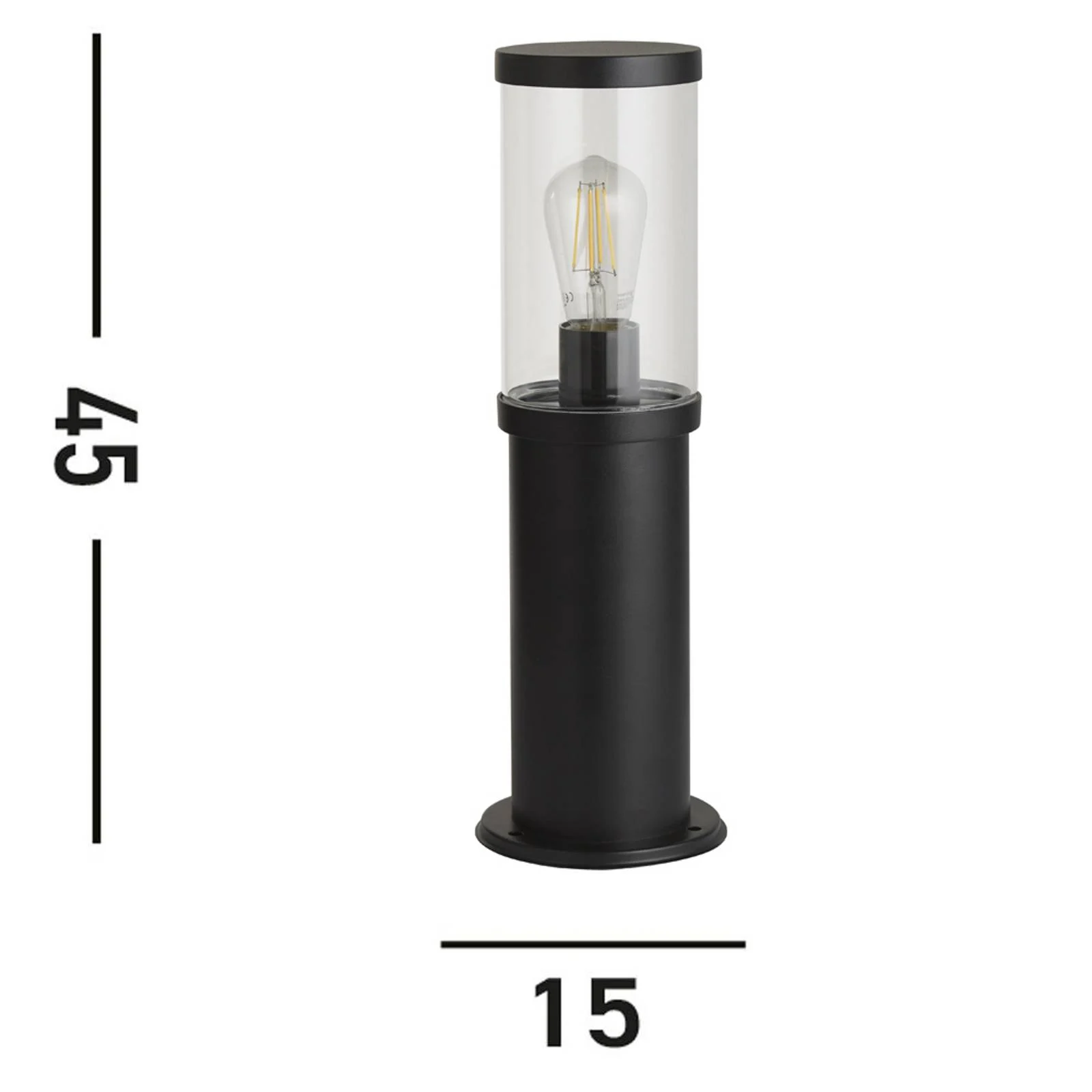 Sockelleuchte Bakerloo, IP44, schwarz, Höhe 45 cm, Metall günstig online kaufen