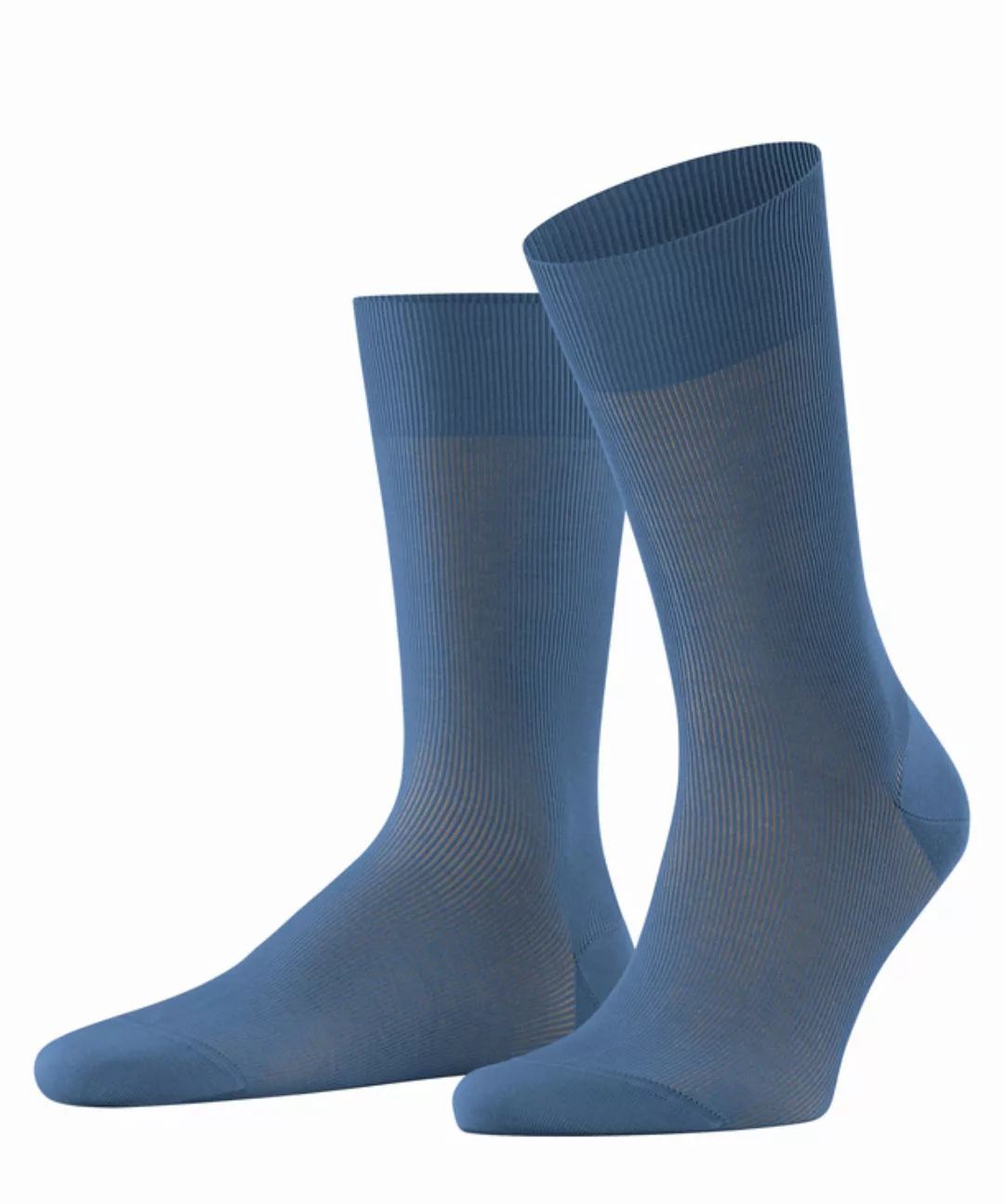 FALKE Fine Shadow Herren Socken, 43-44, Blau, Rippe, Baumwolle, 13141-68450 günstig online kaufen